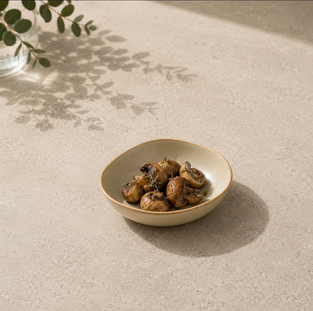 Earth Irregular Small Porcelain Serving Bowl - Dune - Cobblestone Australia