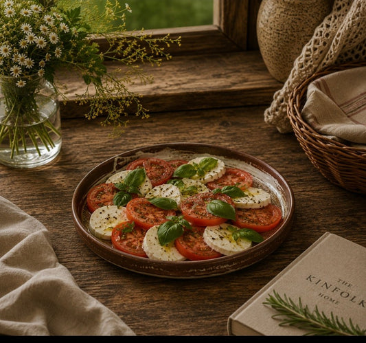 Farmhouse Haven Textured Ceremic Round Serving Platter - Wheat/Large - Cobblestone Australia