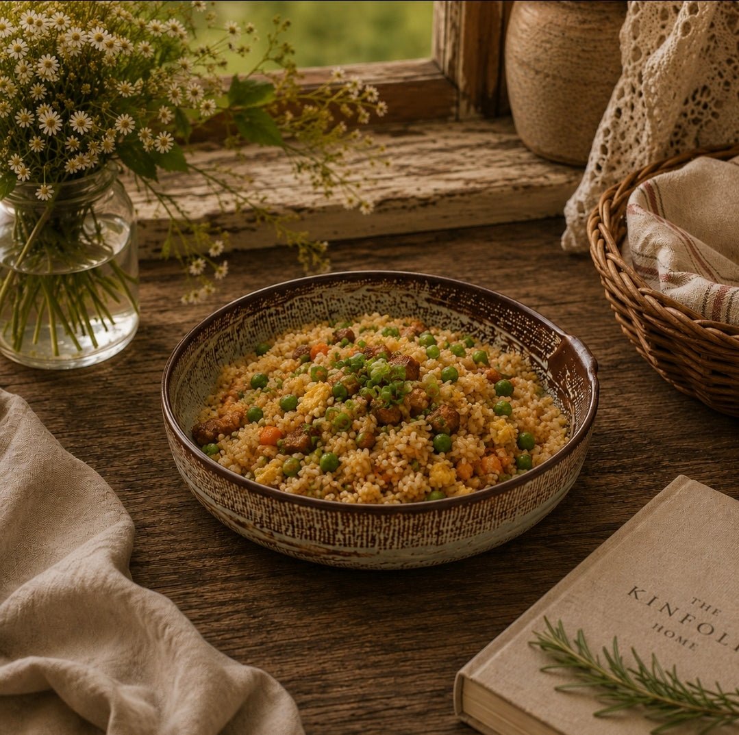 Farmhouse Haven Textured Ceremic Serving Bowl - Wheat/Medium - Cobblestone Australia
