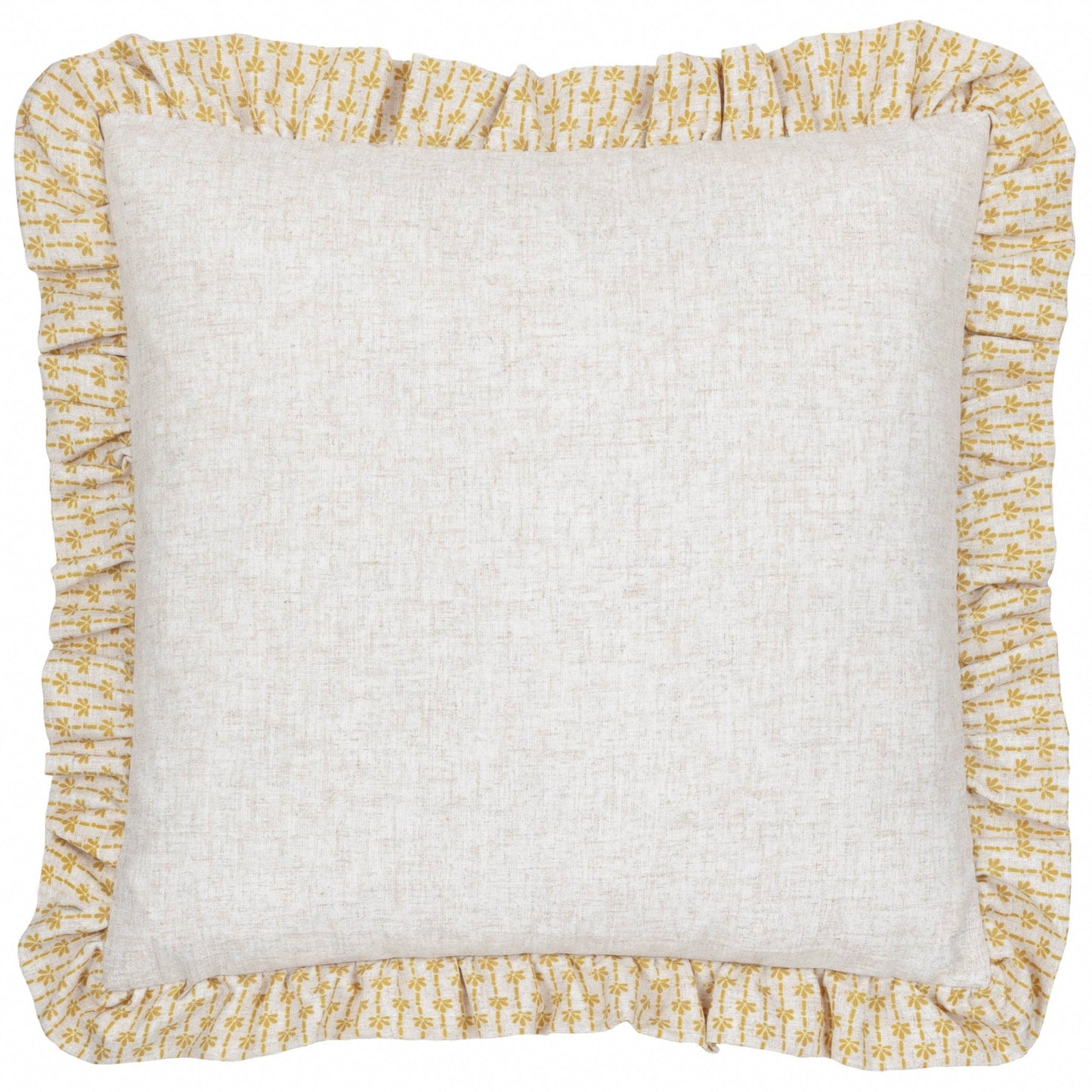 Lemon Textured Ruffle Cushion Cover: 45 x 45cm - Cobblestone Australia
