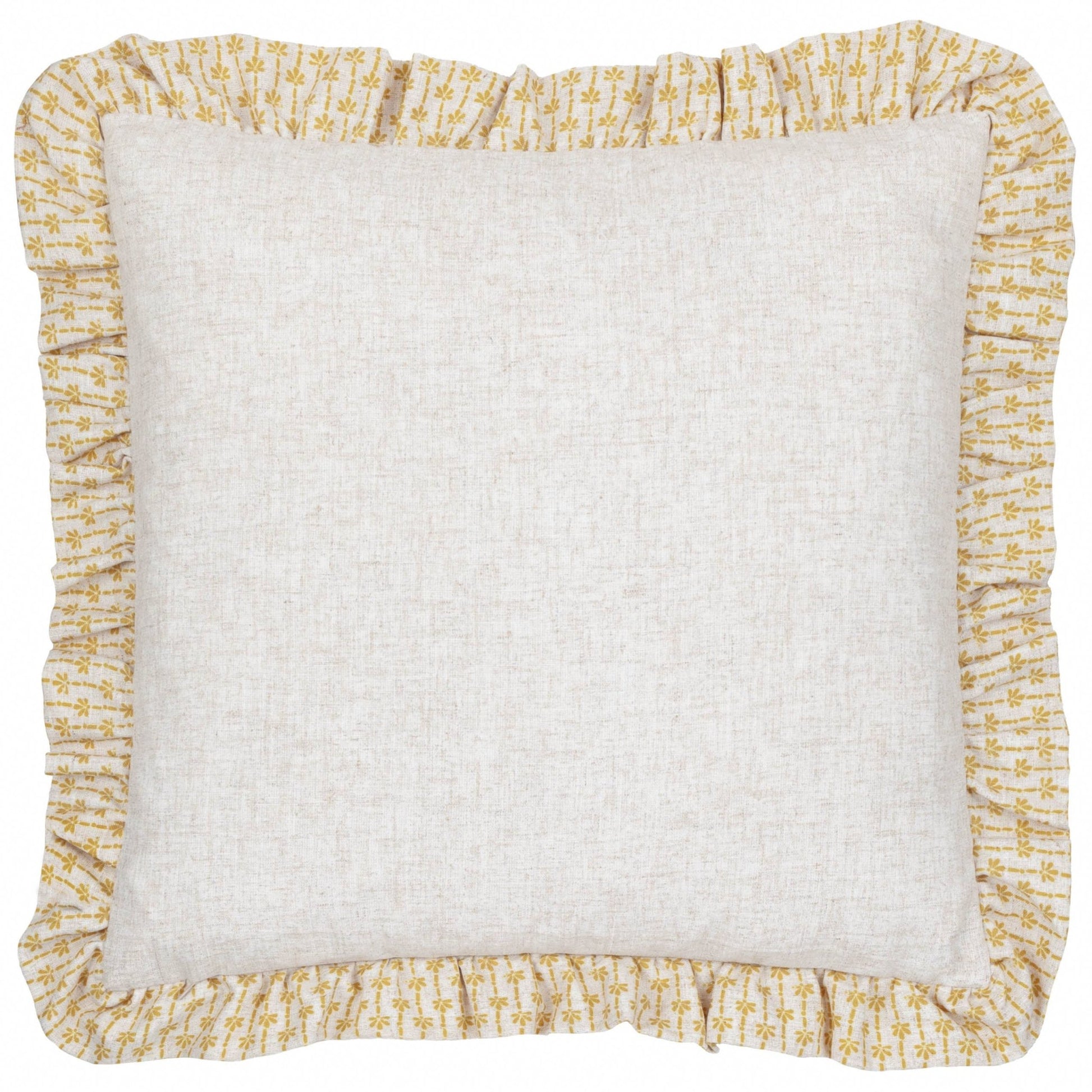 Lemon Textured Ruffle Cushion Cover: 45 x 45cm - Cobblestone Australia