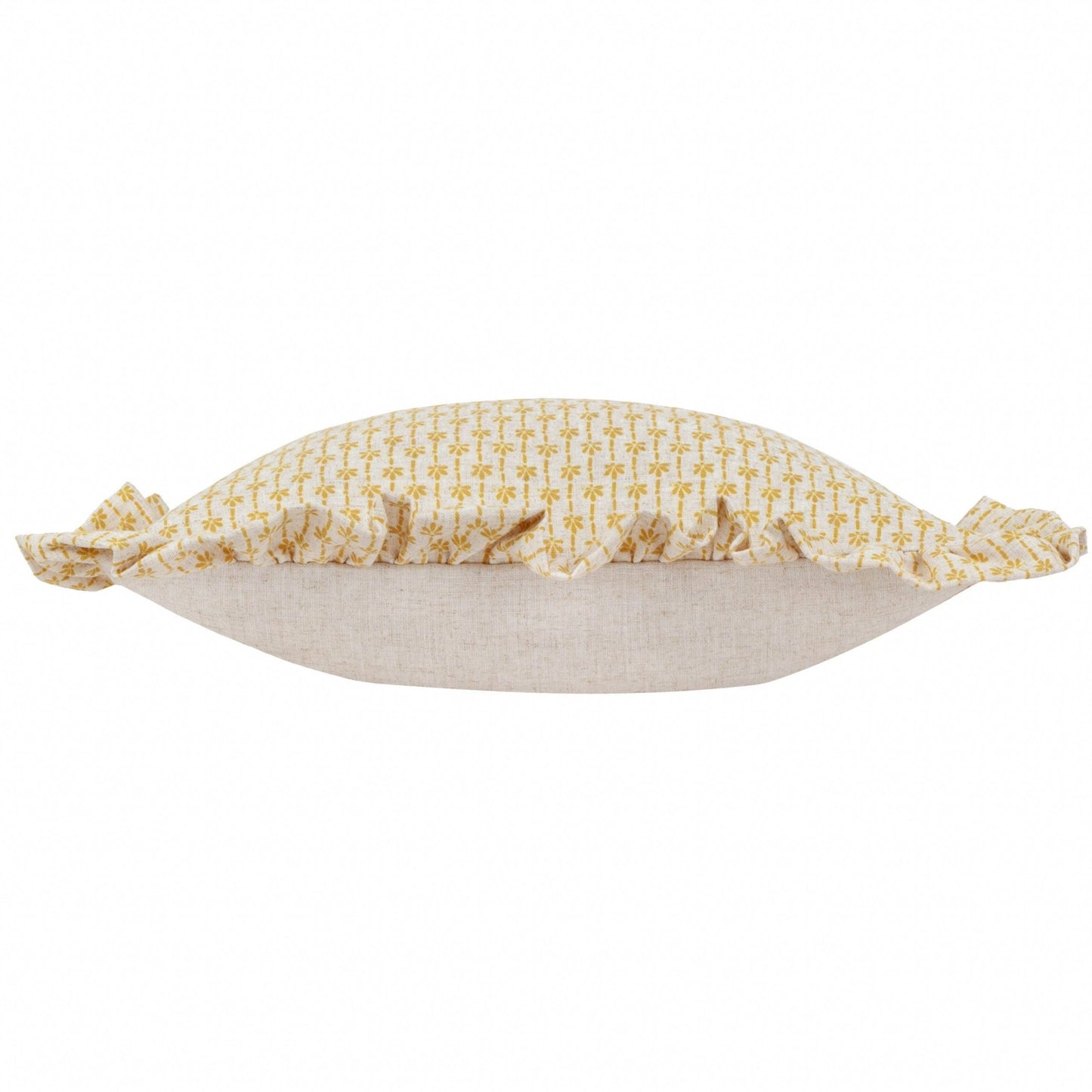 Lemon Textured Ruffle Cushion Cover: 45 x 45cm - Cobblestone Australia