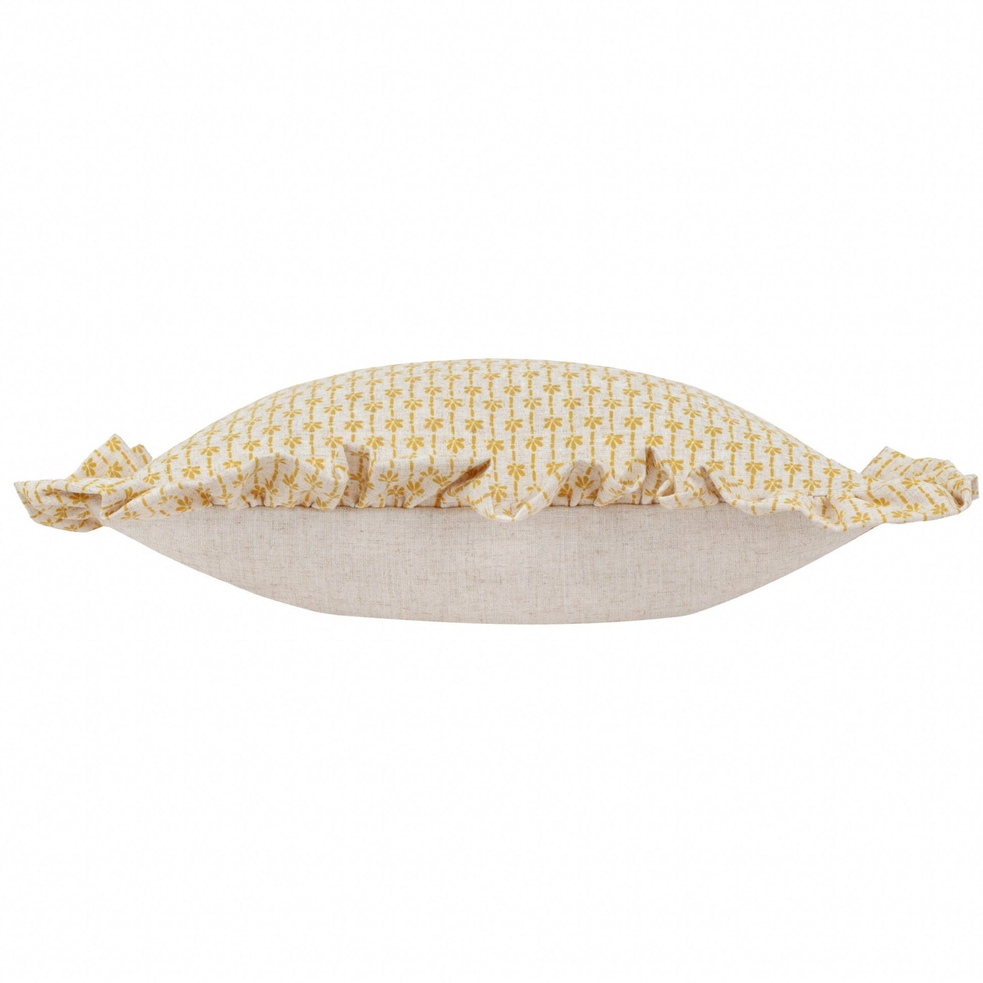 Lemon Textured Ruffle Cushion Cover: 45 x 45cm - Cobblestone Australia