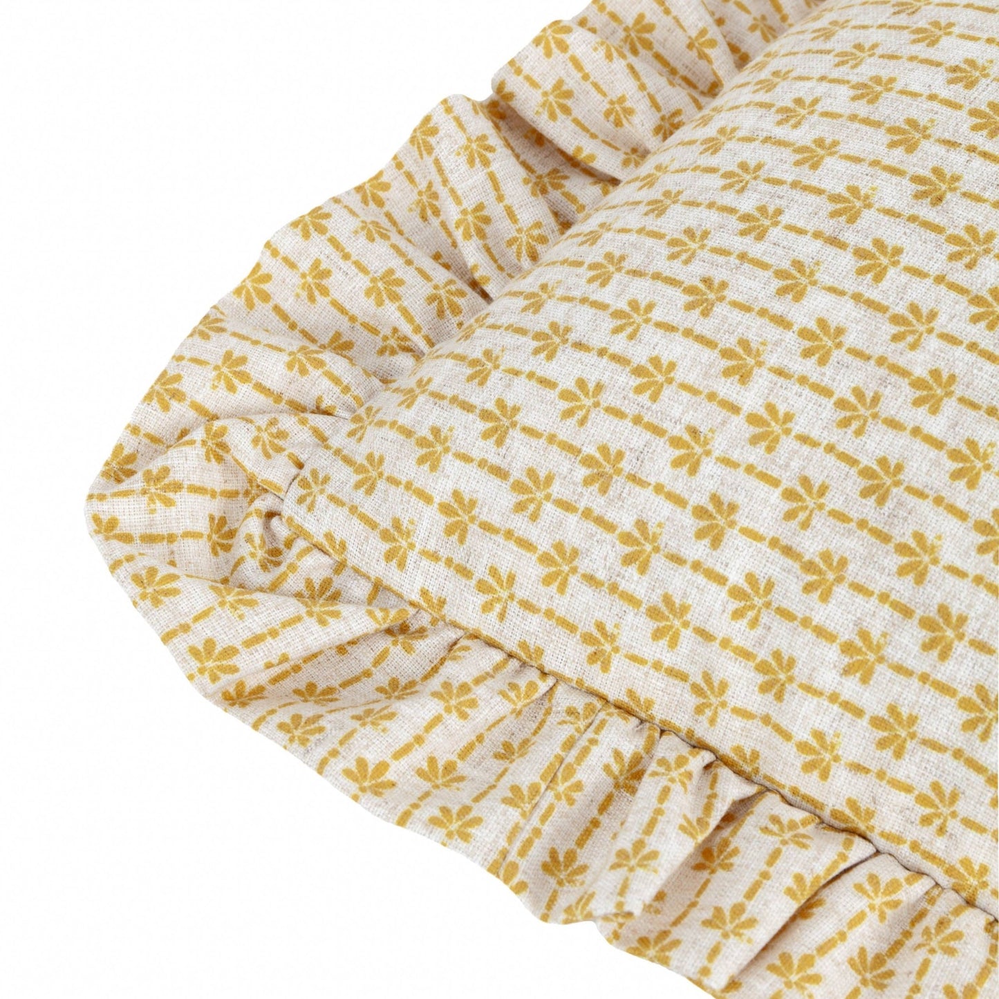 Lemon Textured Ruffle Cushion Cover: 45 x 45cm - Cobblestone Australia