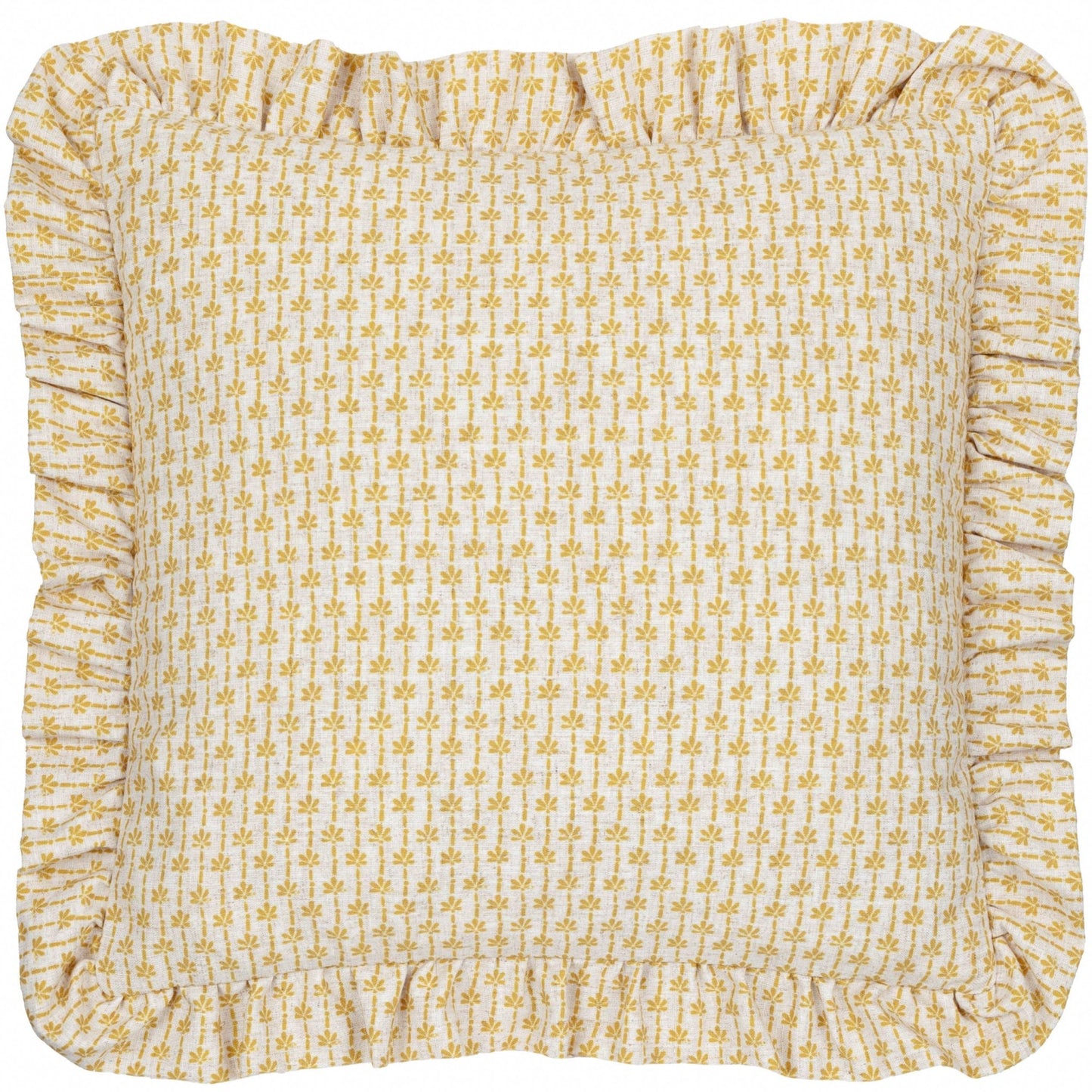 Lemon Textured Ruffle Cushion Cover: 45 x 45cm - Cobblestone Australia