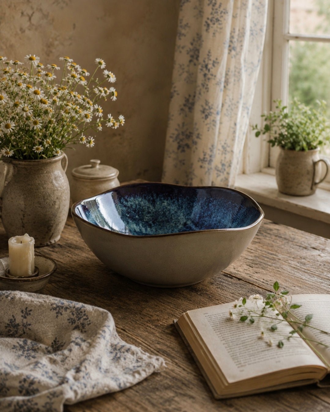 Midnight Blue Coloured Freeform Serving Bowl - Medium - Cobblestone Australia