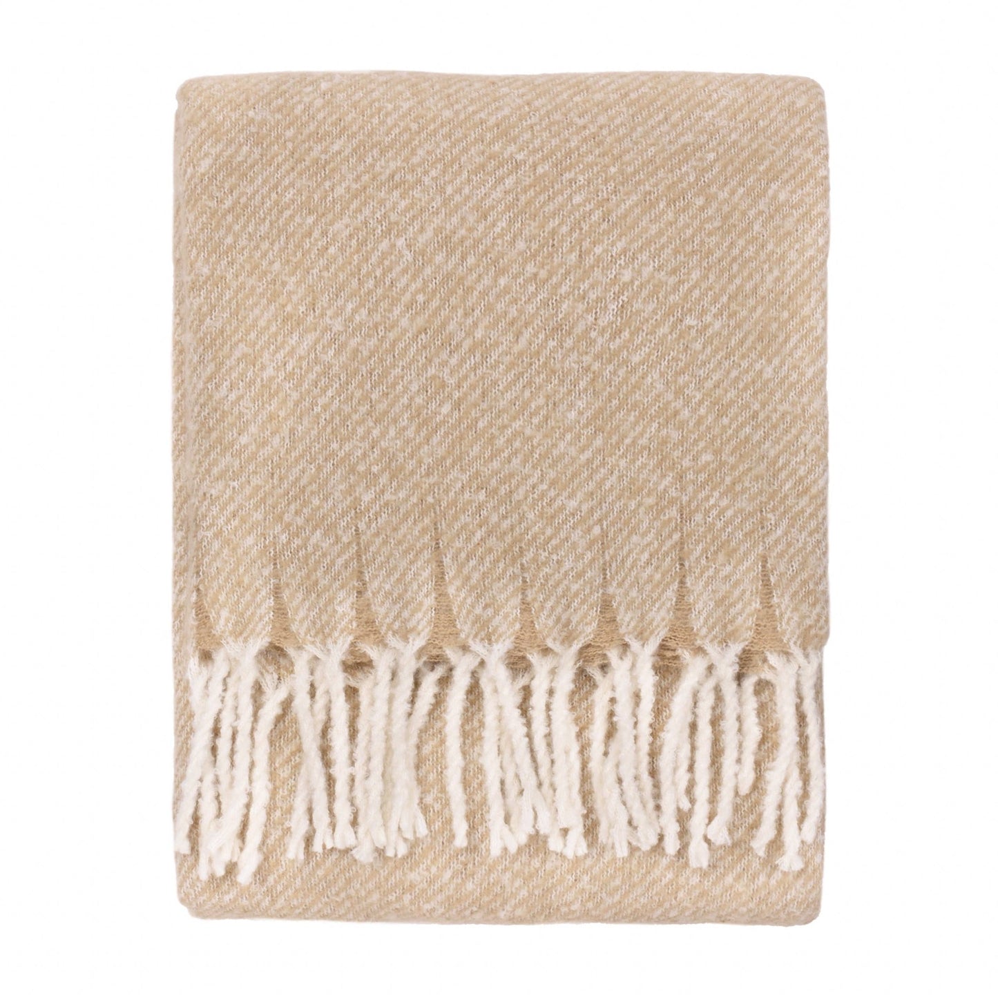 Natural Woven Tasselled Throw: 130 x 180cm - Cobblestone Australia