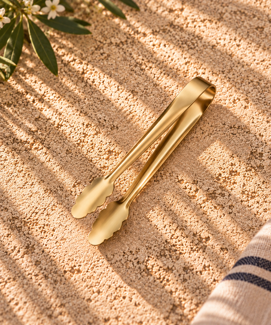 The Homestead Serving Tongs ~ Heirloom Gold Cobblestone Australia
