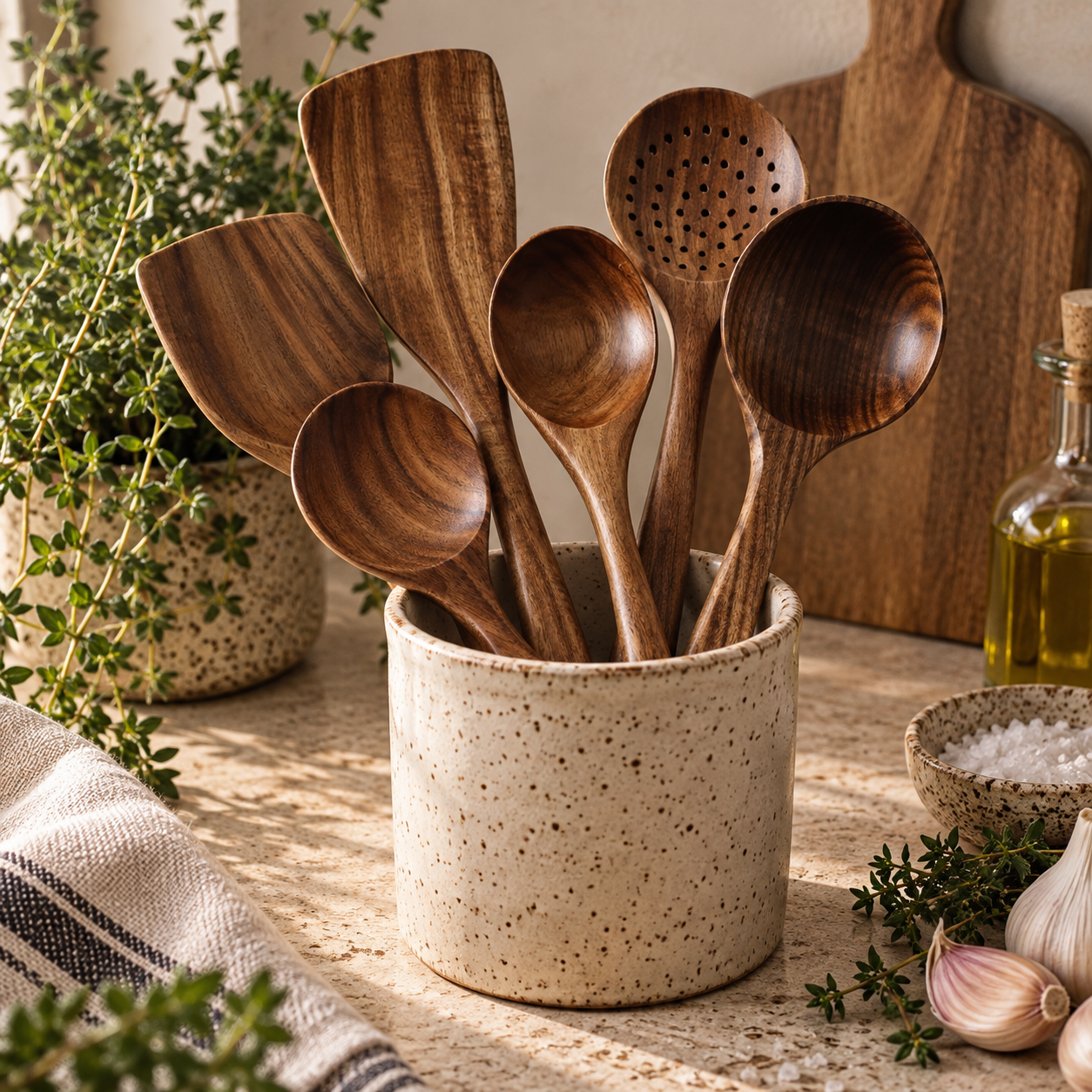 The Homestead Wooden Kitchen Utensil Set of 6 Cobblestone Australia