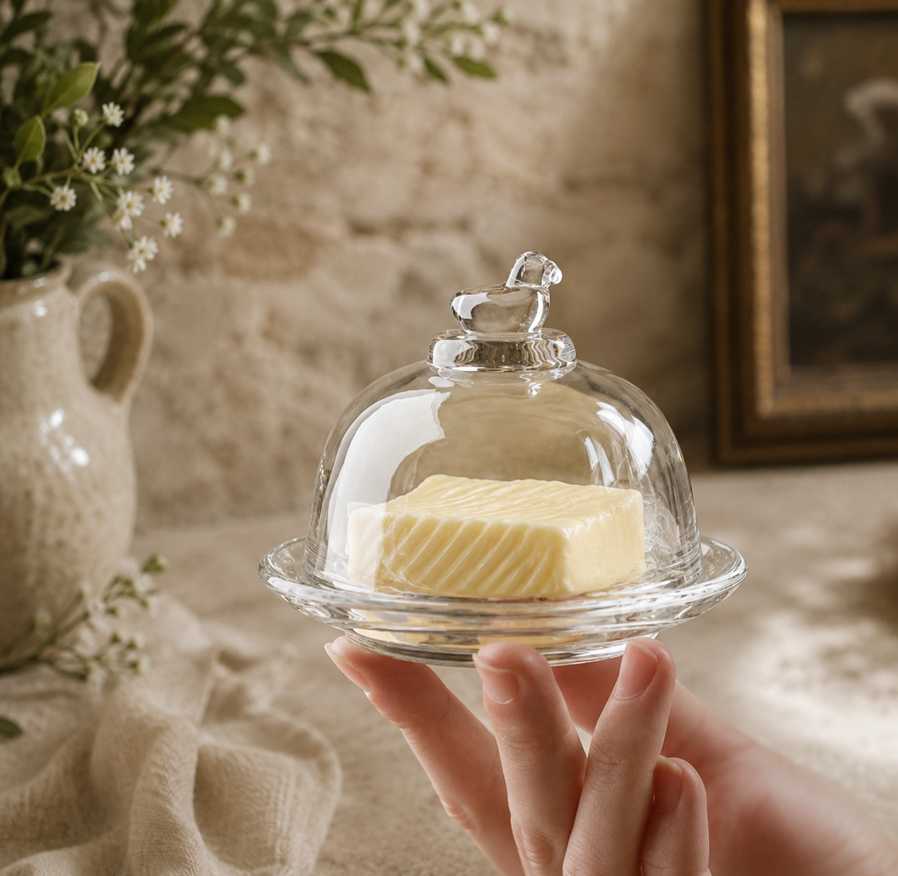 Dinner Party Songbird Glass Butter Dome Cobblestone Australia