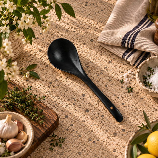 The Homestead Ceramic Serving Spoon ~ Hearth Black Cobblestone Australia
