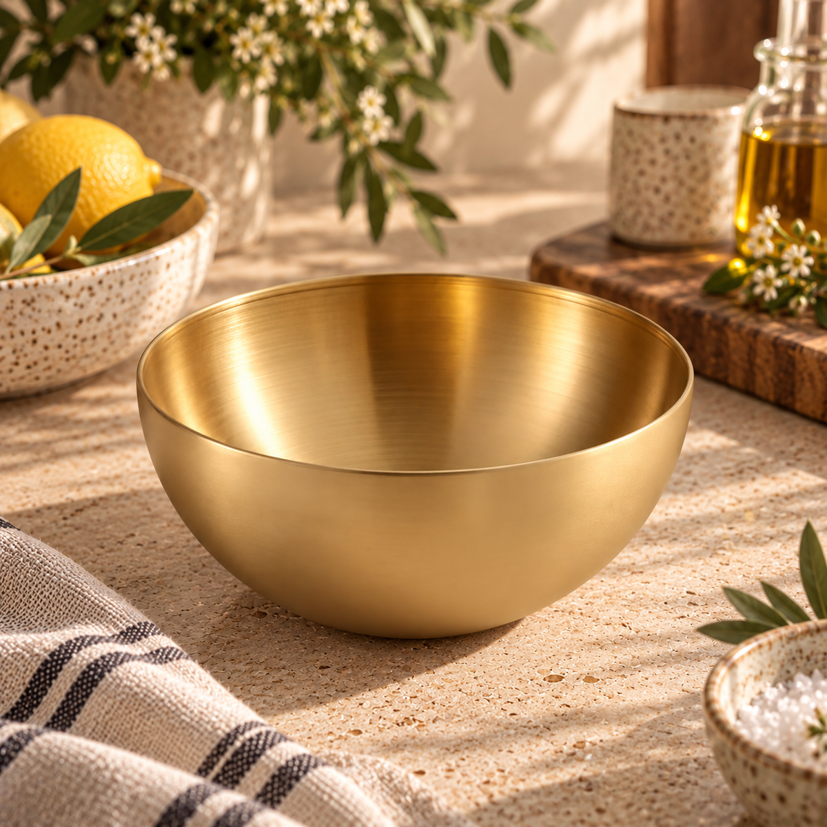 Homestead Mixing Bowl Gold ~ 28cm Cobblestone Australia