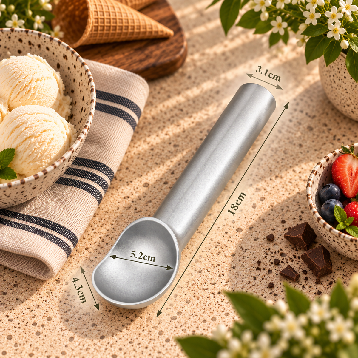 The Homestead Ice Cream Scoop ~ Pewter Cobblestone Australia