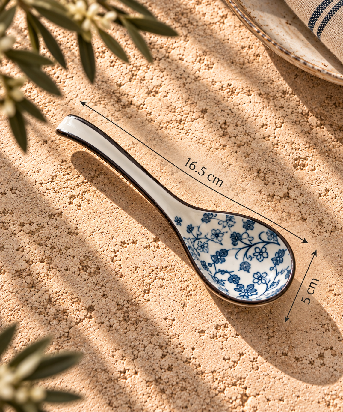 The Homestead Ceramic Serving Spoon ~ Wildflower Cobblestone Australia
