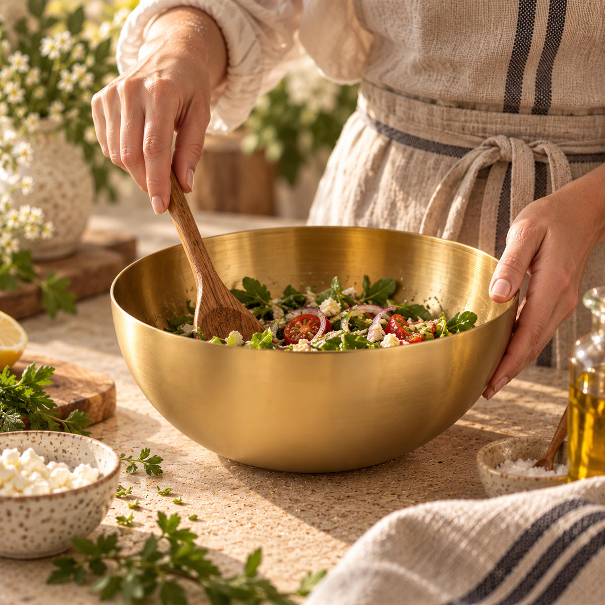 Homestead Mixing Bowl Gold ~ 25cm Cobblestone Australia
