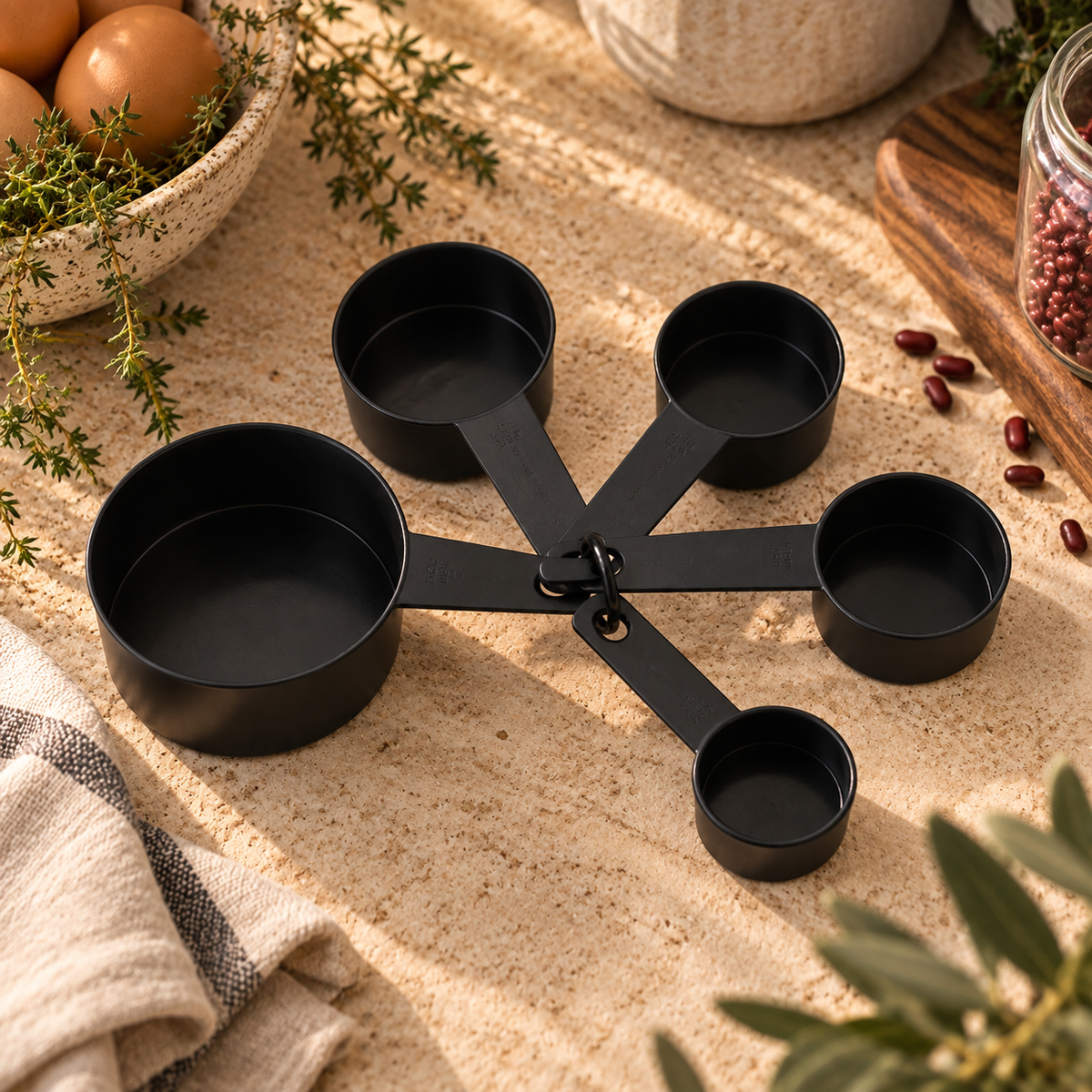 The Kitchen Drawer Measuring Cups & Spoons Set of 10 ~ Hearth Black Cobblestone Australia