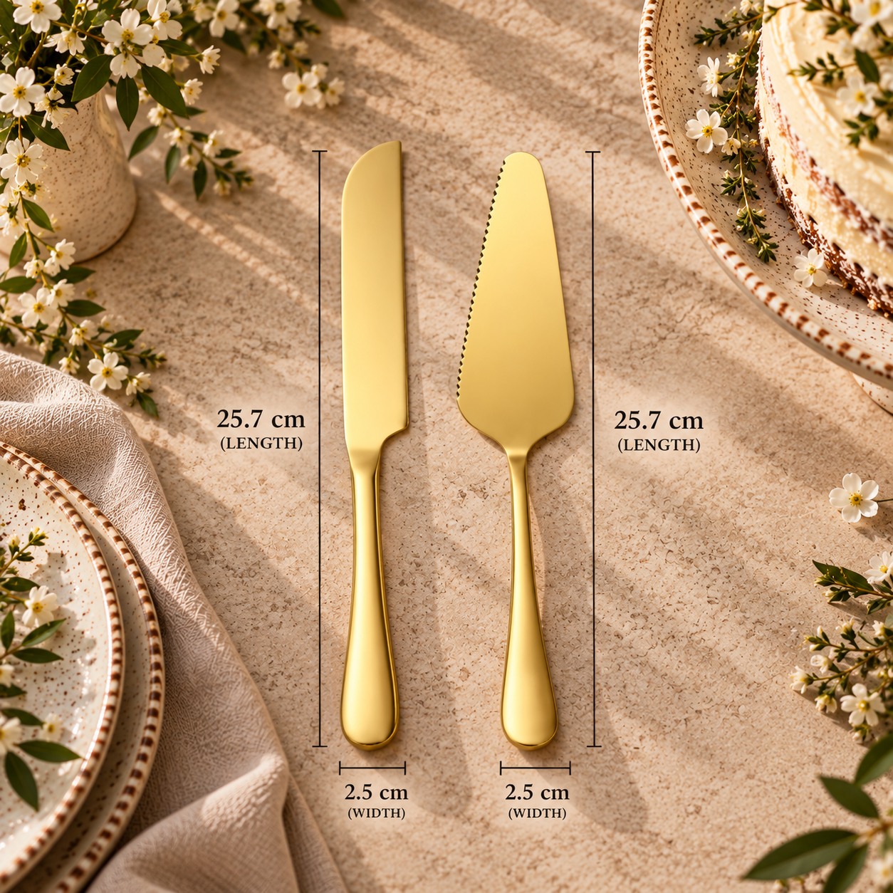 The Homestead Cake Serving Set ~ Heirloom Gold Cobblestone Australia