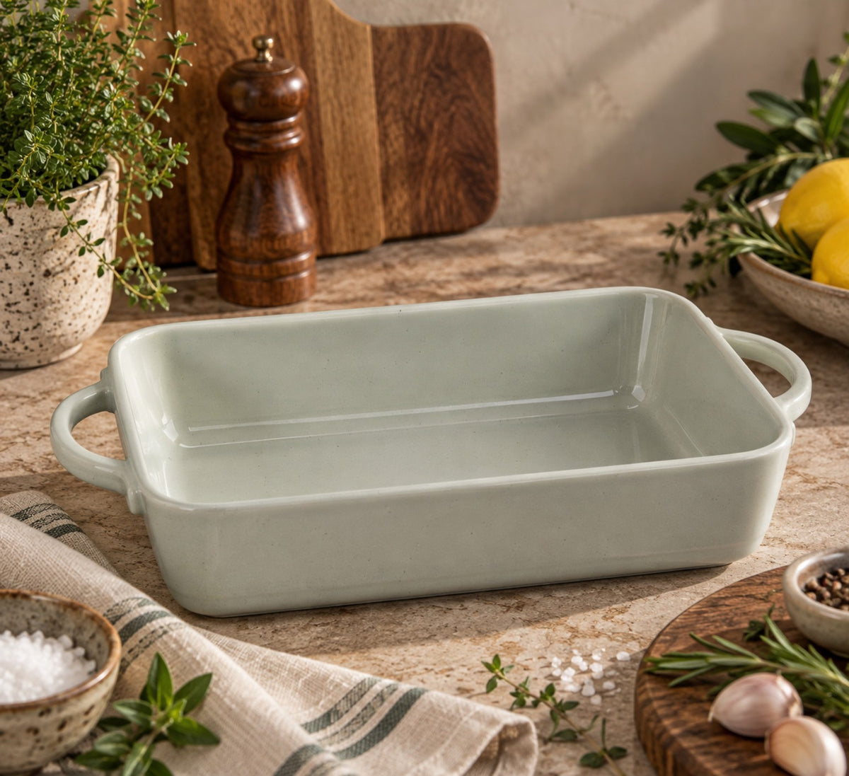 The Homestead Harvest Baking Dish ~ Morning Fog Cobblestone Australia