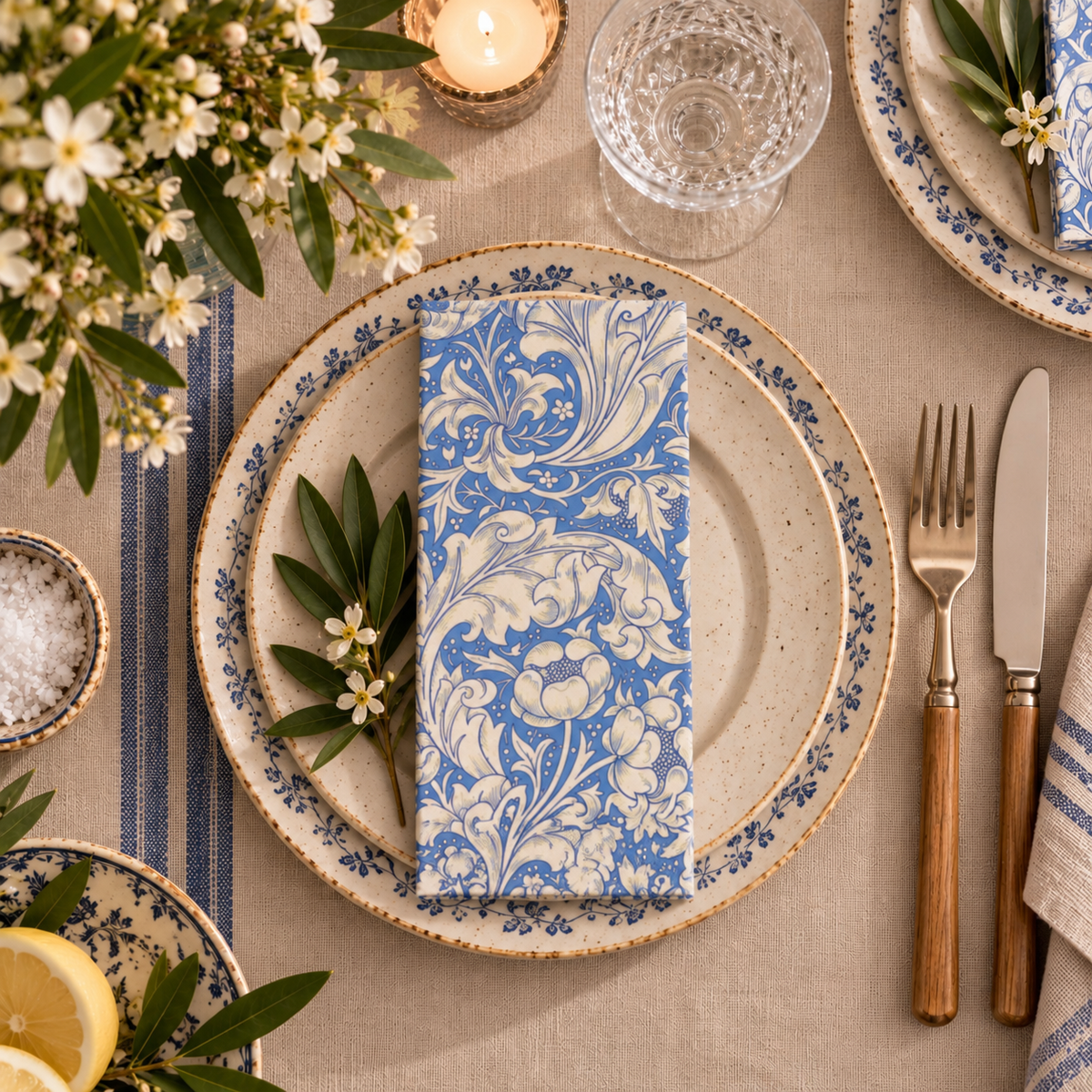 Dinner Party Napkins 20pk ~ The Blue Parlour Cobblestone Australia