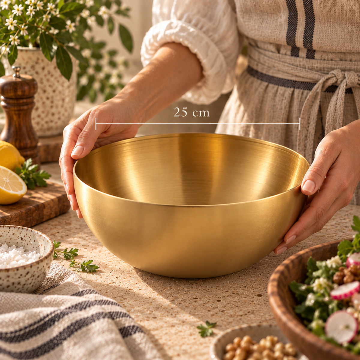 Homestead Mixing Bowl Gold ~ 25cm Cobblestone Australia