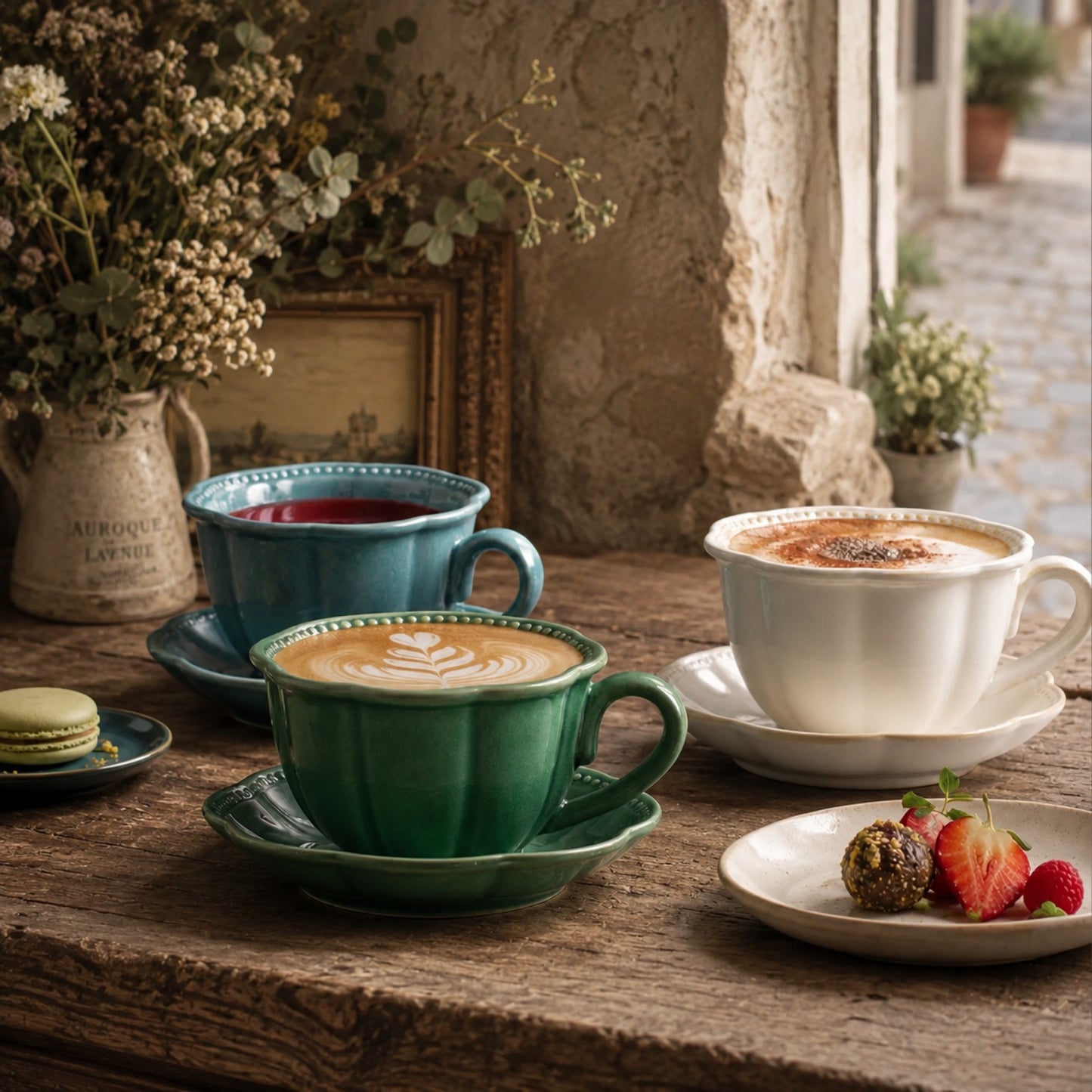 Dinner Party Blossom Porcelain Cup & Saucer Set Cobblestone Australia
