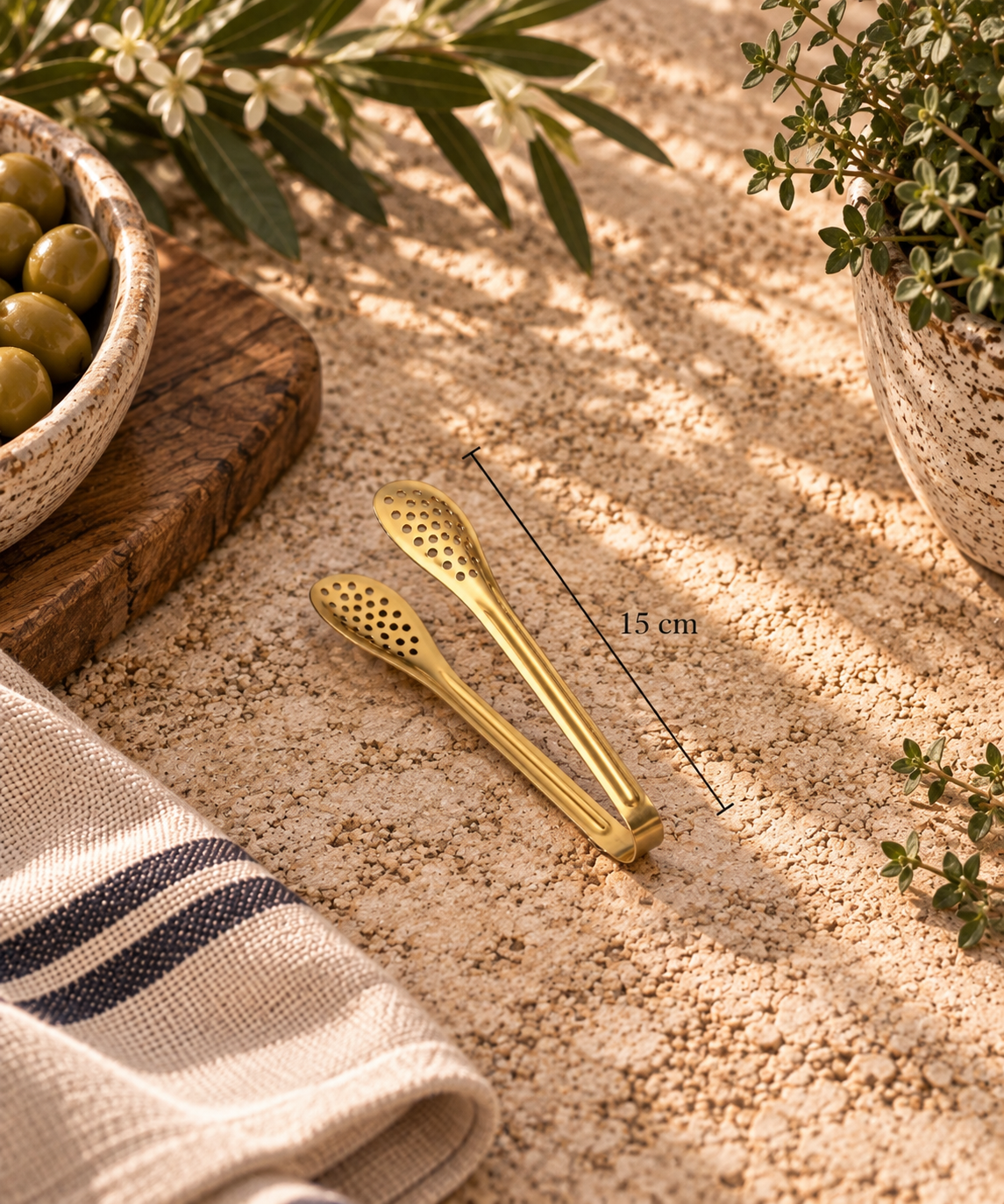 The Homestead Straining Tongs ~ Heirloom Gold Cobblestone Australia