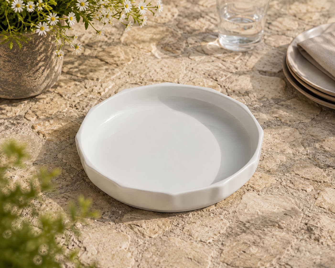 Dinner Party Classic White Round Serving Bowl Cobblestone Australia