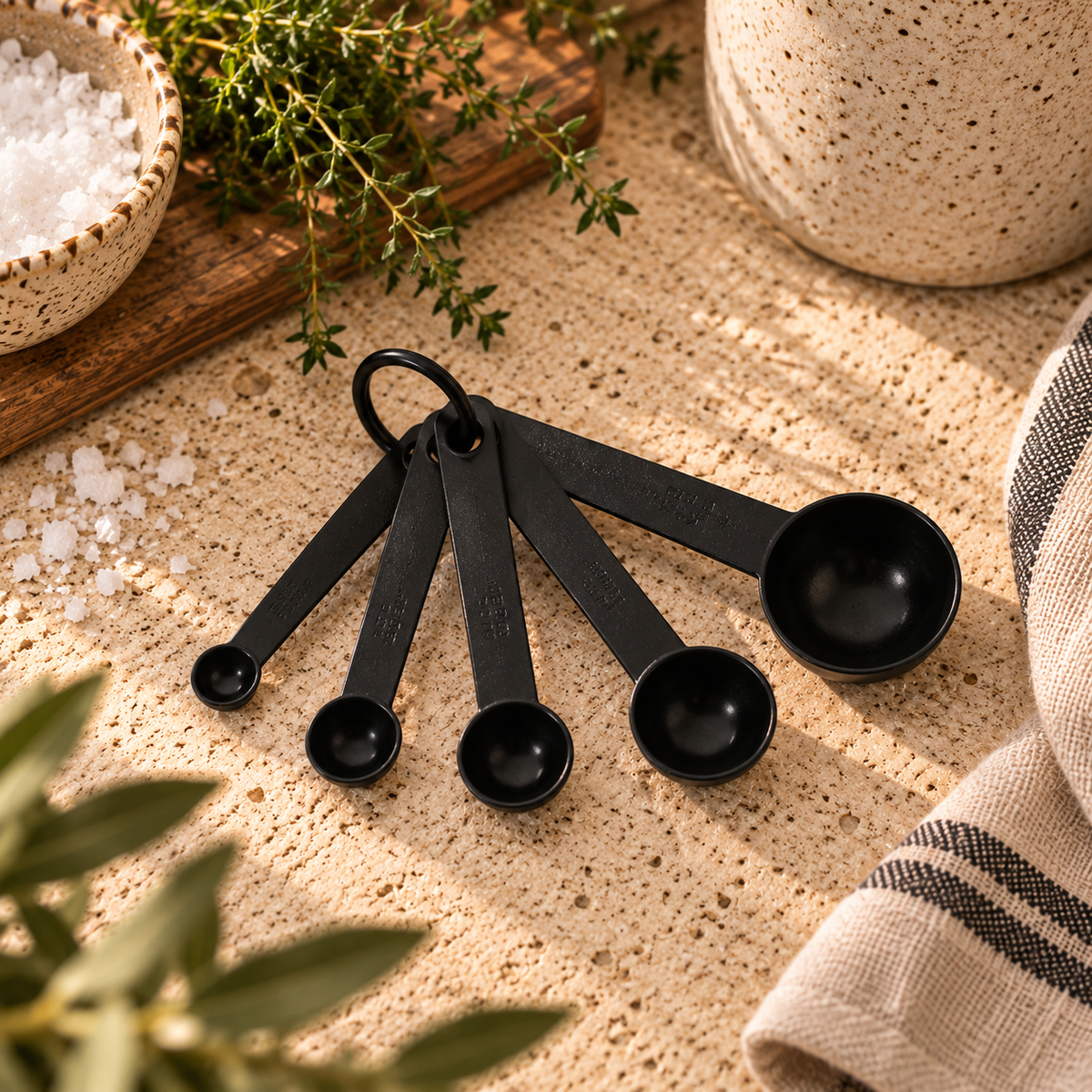 The Kitchen Drawer Measuring Cups & Spoons Set of 10 ~ Hearth Black Cobblestone Australia