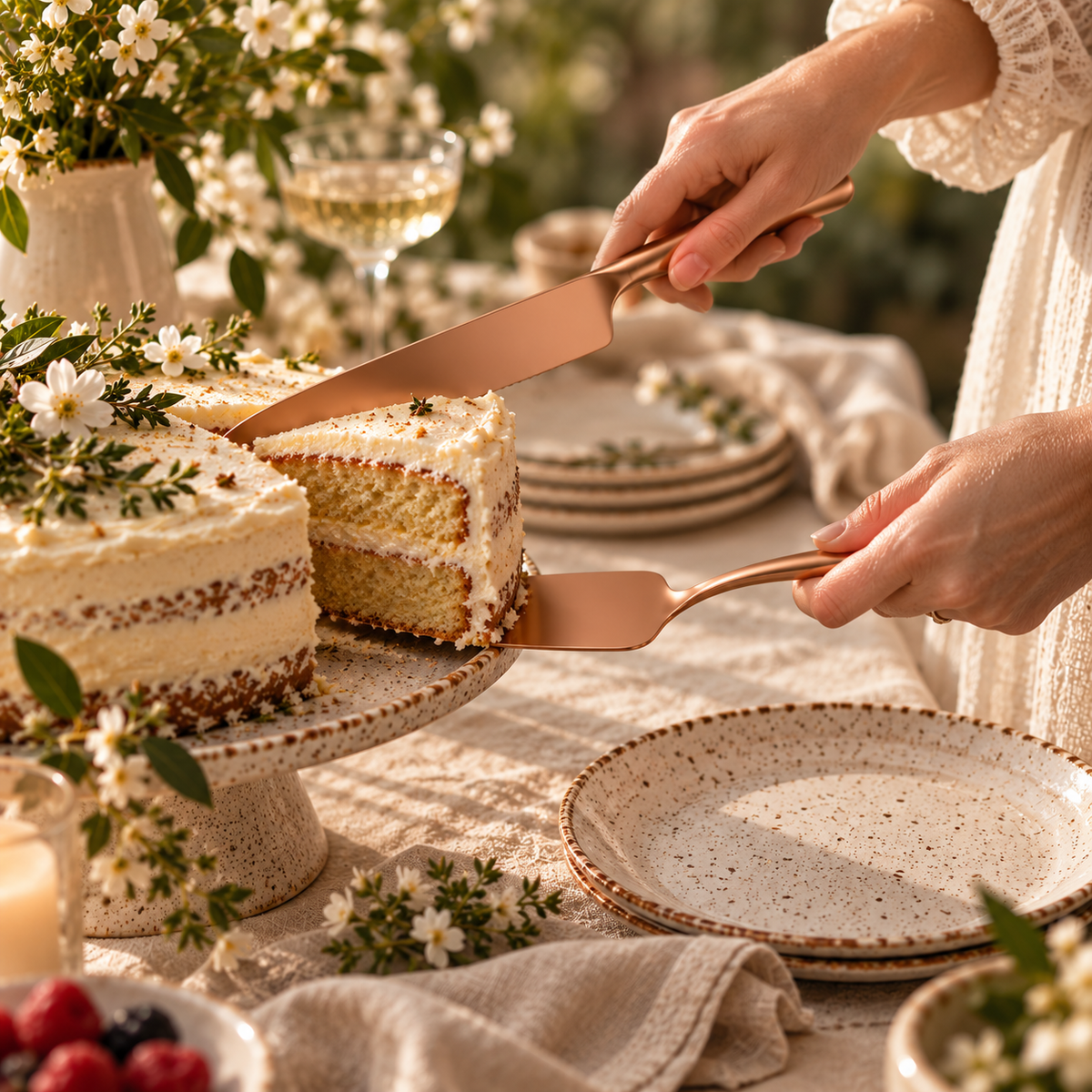 The Homestead Cake Serving Set ~ Old Rose Cobblestone Australia