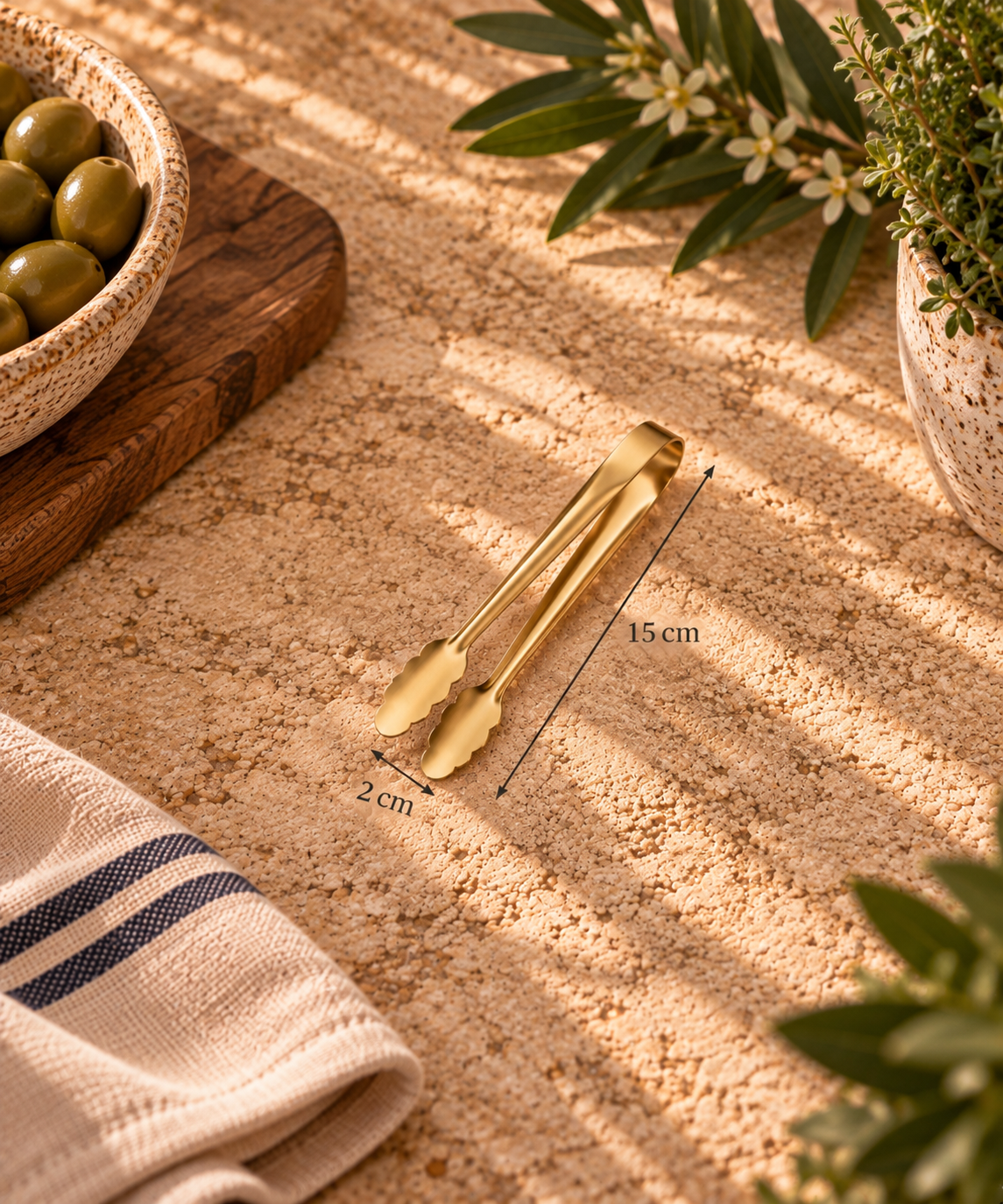The Homestead Serving Tongs ~ Heirloom Gold Cobblestone Australia