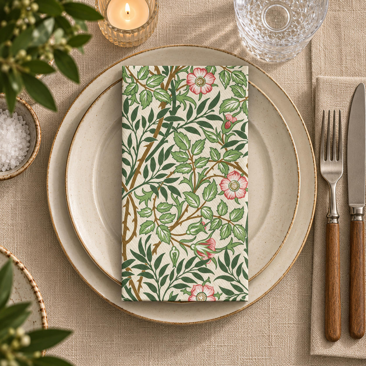 Dinner Party Napkins 20pk ~ Rose Arbor Cobblestone Australia