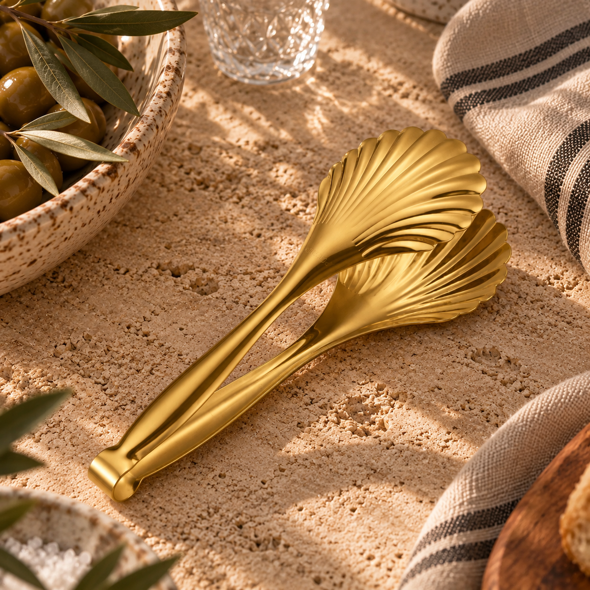 Homestead Shell Serving Tongs ~ Heirloom Gold Cobblestone Australia