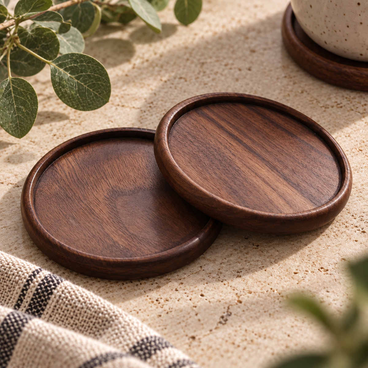 Homestead Walnut Serving Coasters ~ Set of 2 Cobblestone Australia