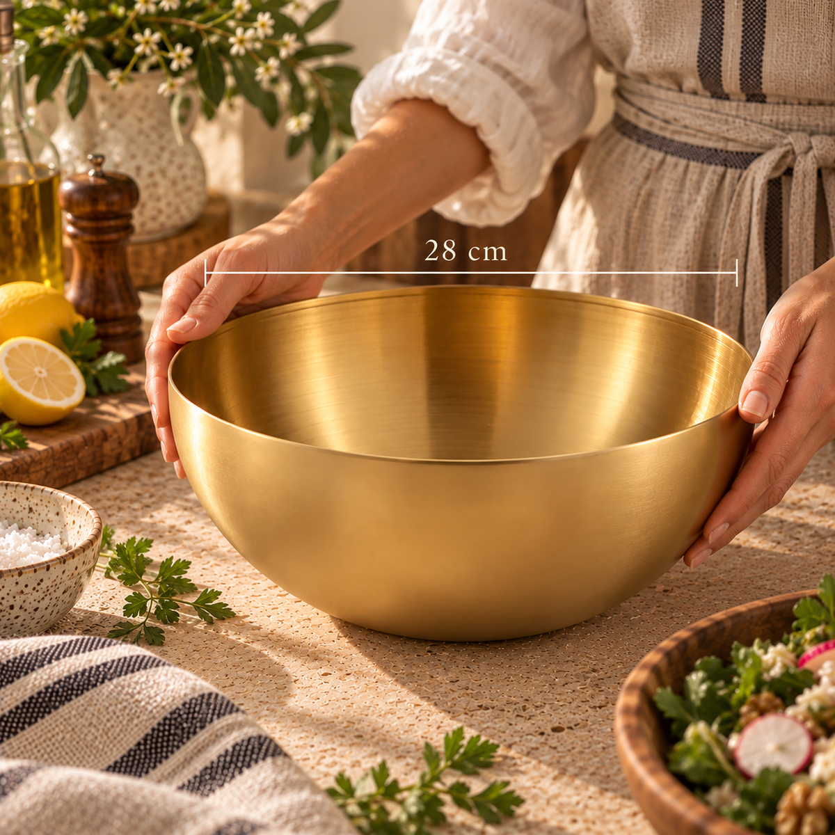 Homestead Mixing Bowl Gold ~ 28cm Cobblestone Australia