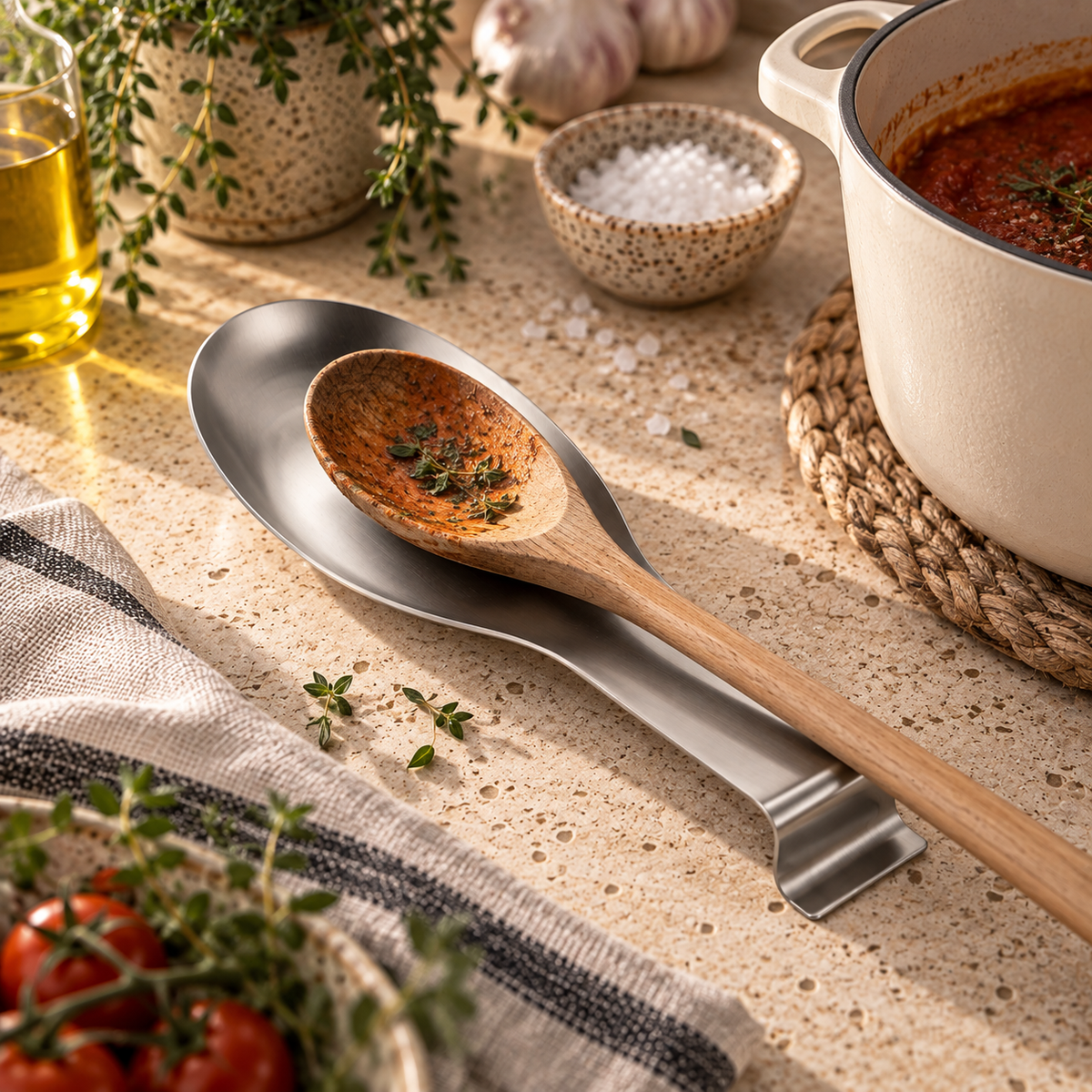 The Homestead Spoon Rest ~  Pewter Cobblestone Australia