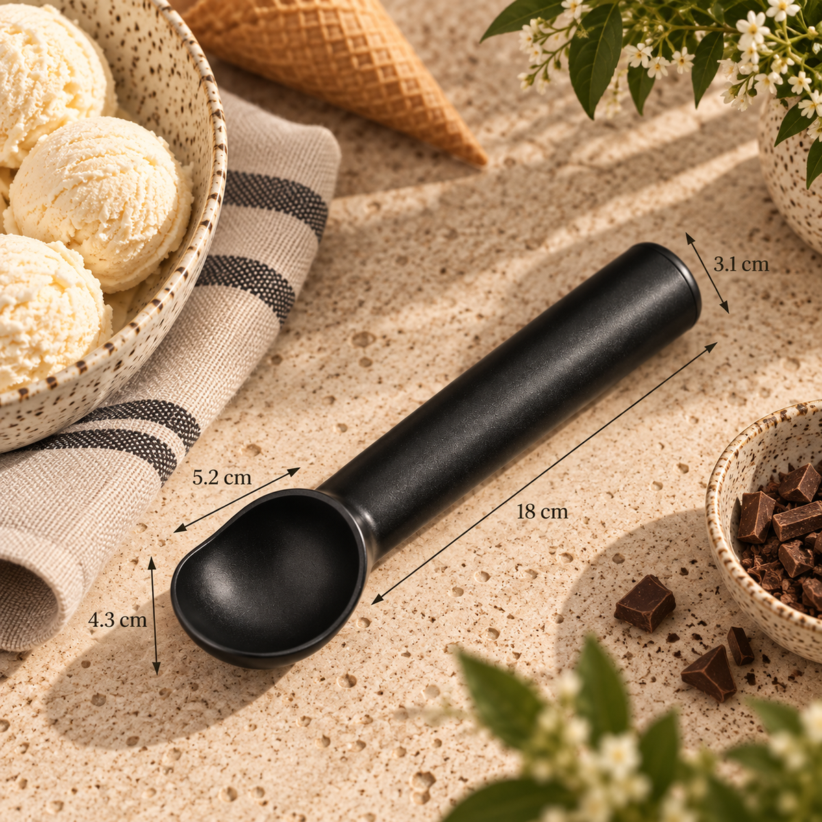 The Homestead Ice Cream Scoop ~ Hearth Black Cobblestone Australia