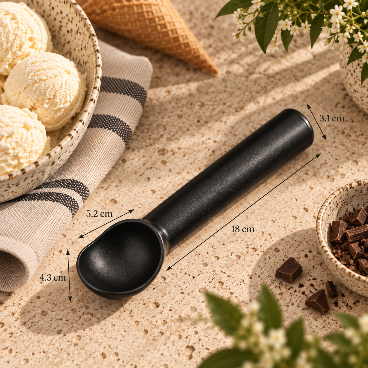 The Homestead Ice Cream Scoop ~ Hearth Black Cobblestone Australia