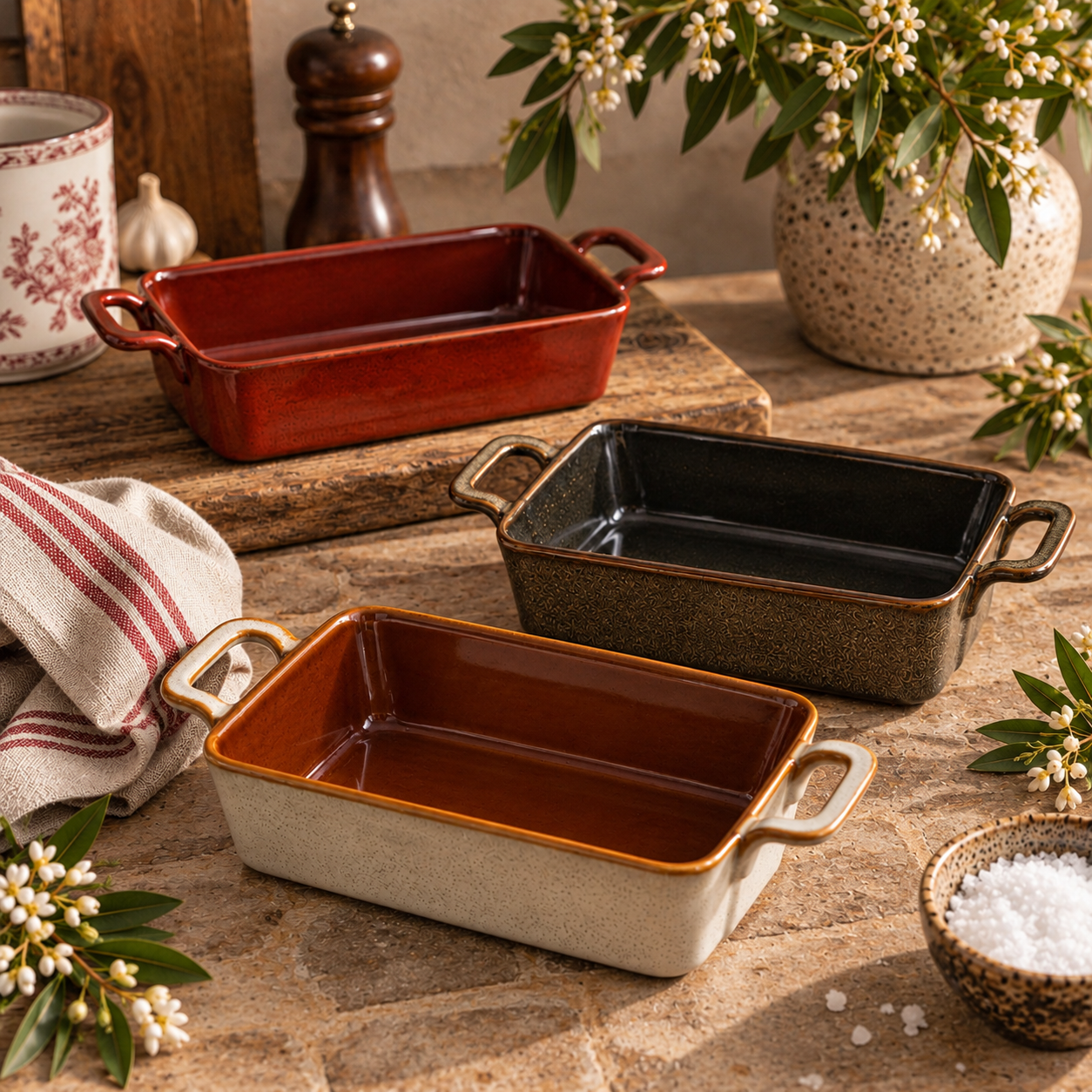 The Homestead Harvest Baking Dishes ~ Set of 3 Cobblestone Australia