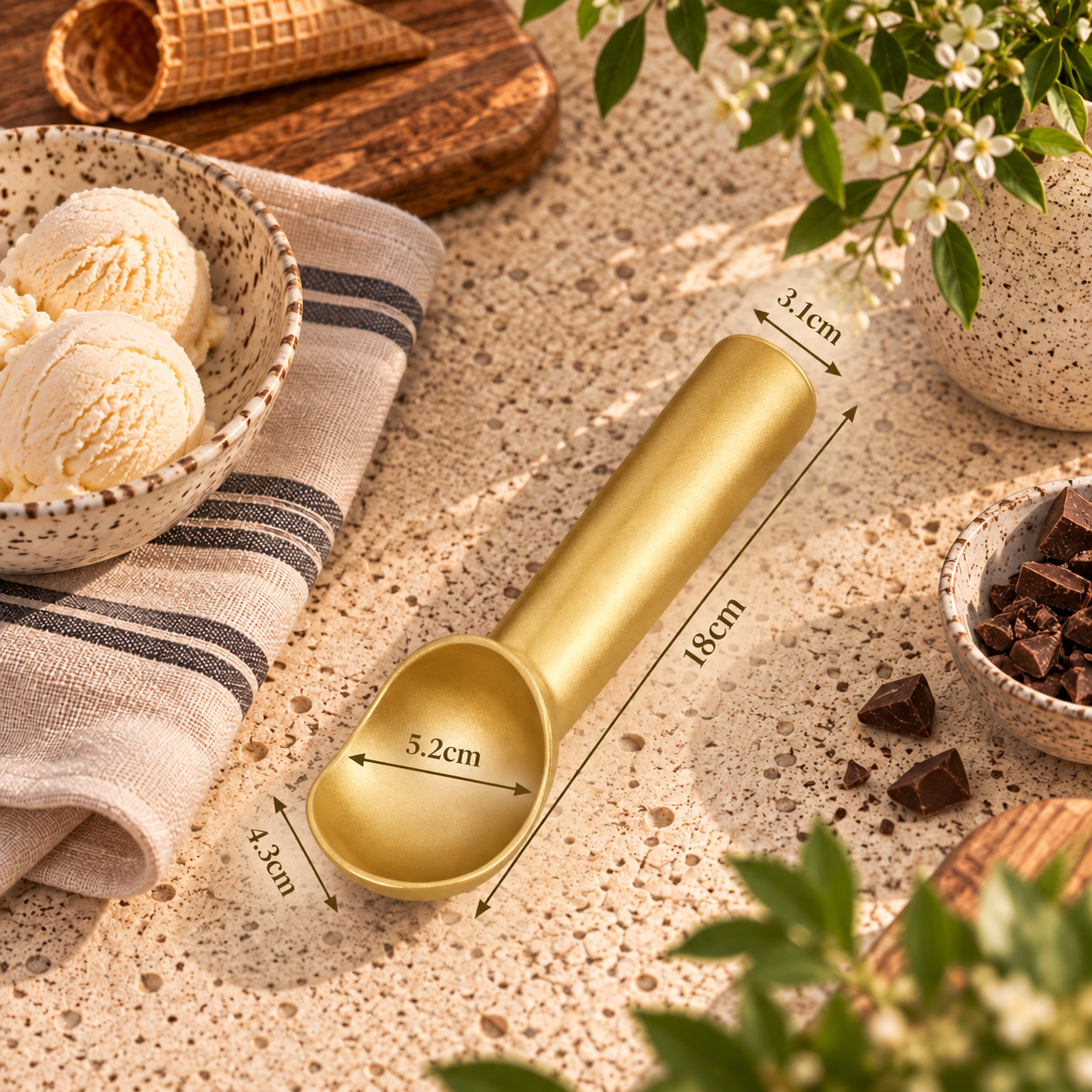 The Homestead Ice Cream Scoop ~ Heirloom Gold Cobblestone Australia