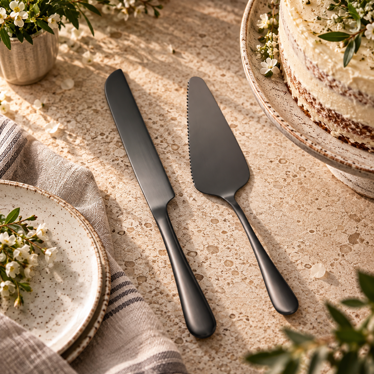 The Homestead Cake Serving Set ~ Hearth Black Cobblestone Australia