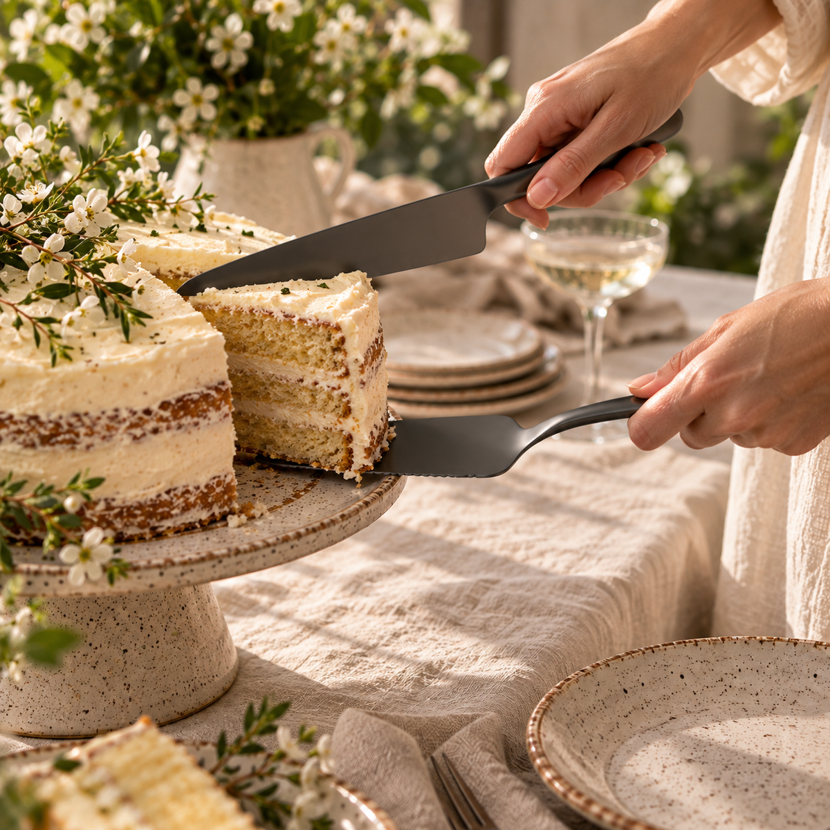 The Homestead Cake Serving Set ~ Hearth Black Cobblestone Australia