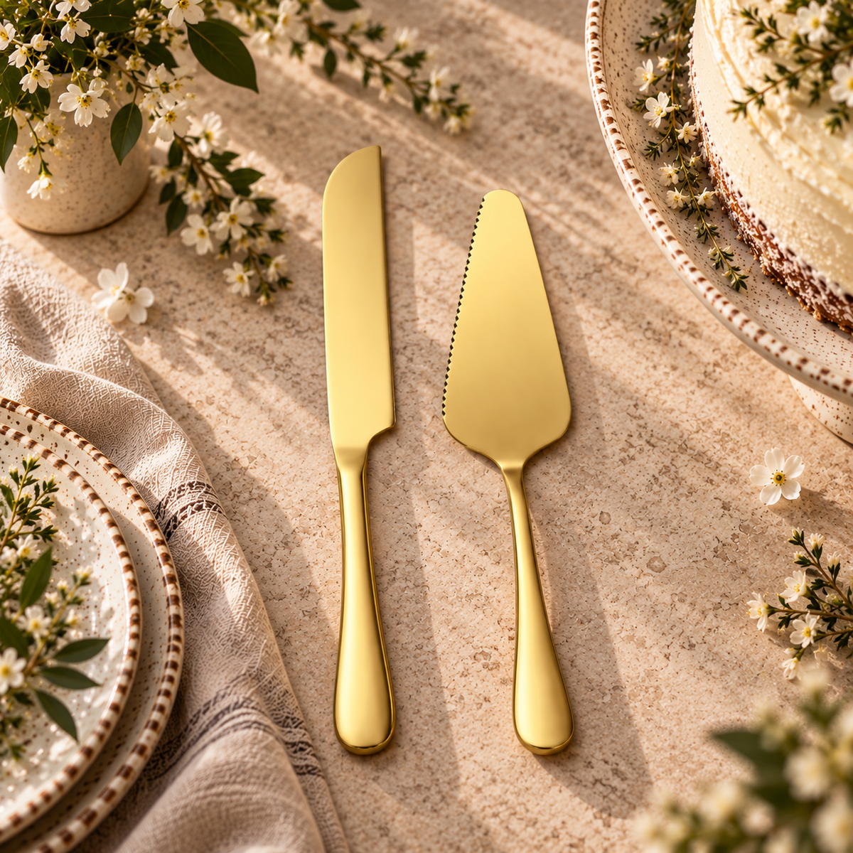 The Homestead Cake Serving Set ~ Heirloom Gold Cobblestone Australia