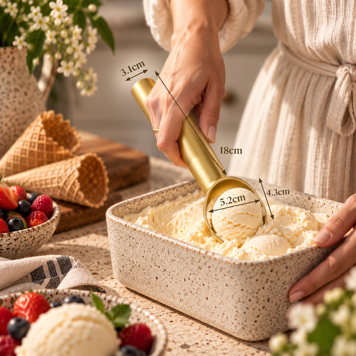 The Homestead Ice Cream Scoop ~ Heirloom Gold Cobblestone Australia
