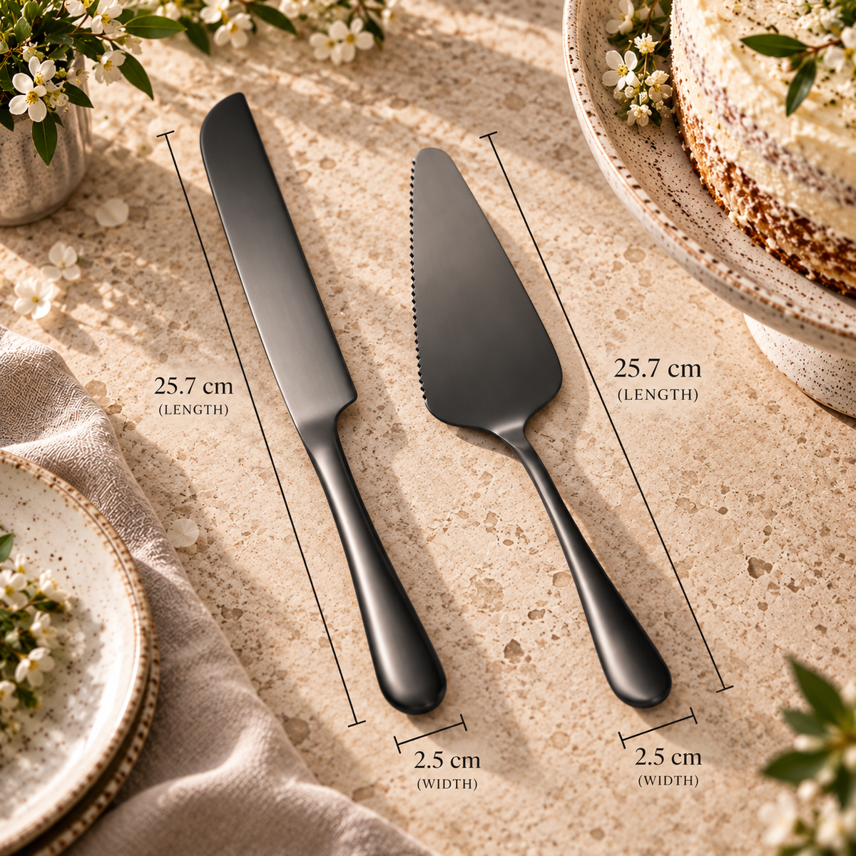 The Homestead Cake Serving Set ~ Hearth Black Cobblestone Australia