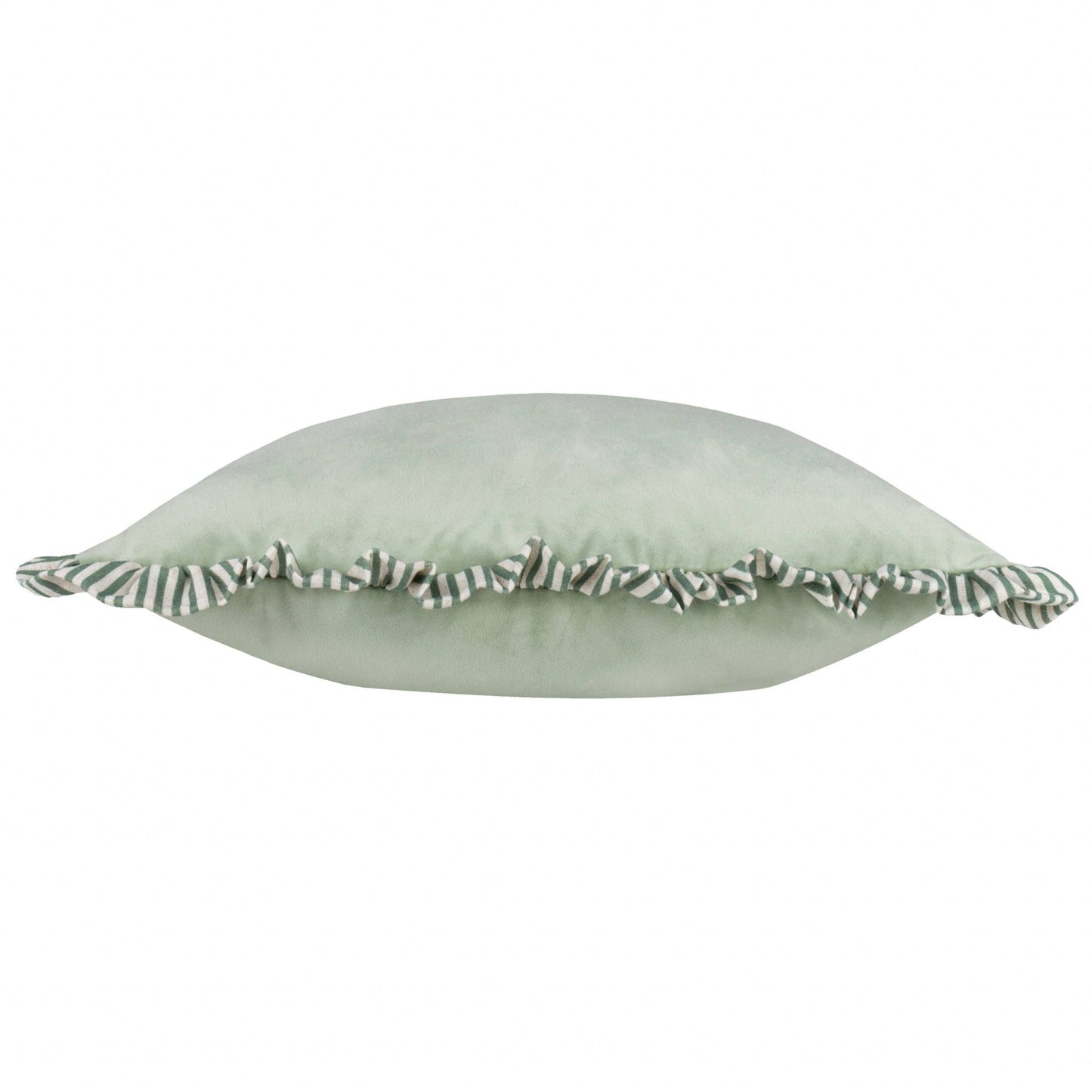 Sage Ruffle Matte Velvet Look Cushion Cover: 45 x 45cm - Cobblestone Australia