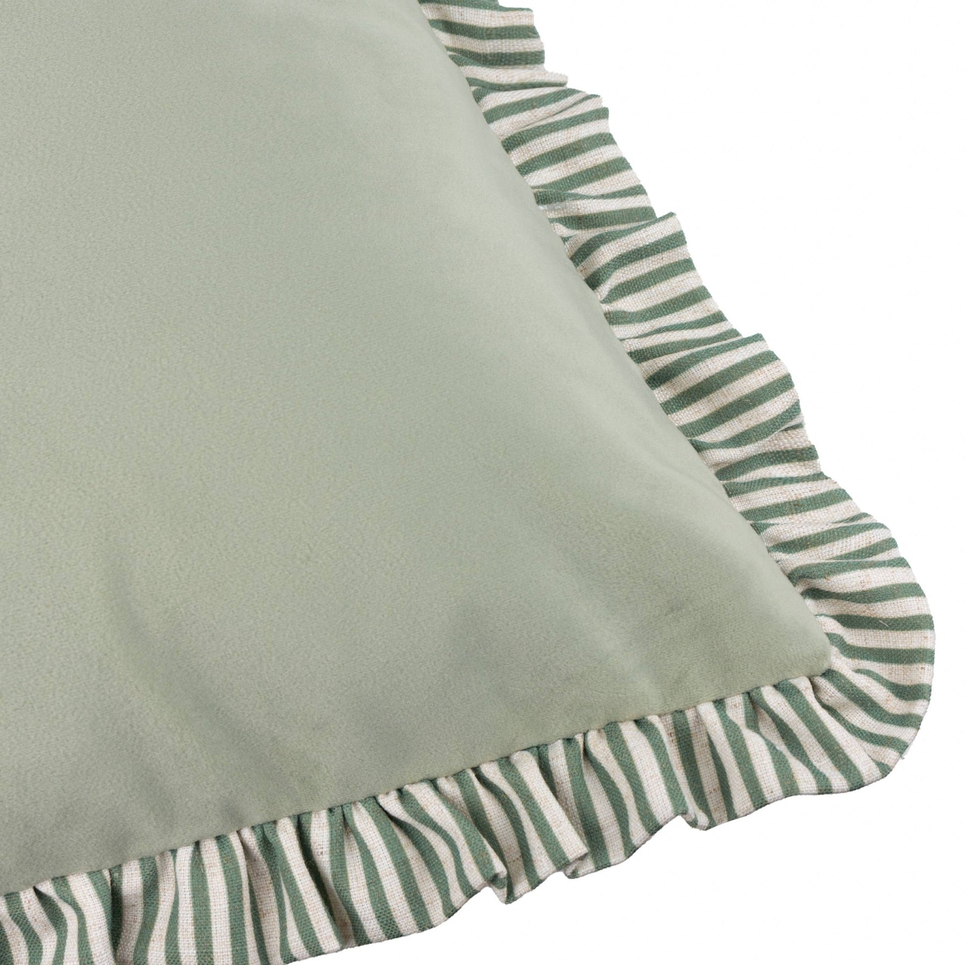 Sage Ruffle Matte Velvet Look Cushion Cover: 45 x 45cm - Cobblestone Australia