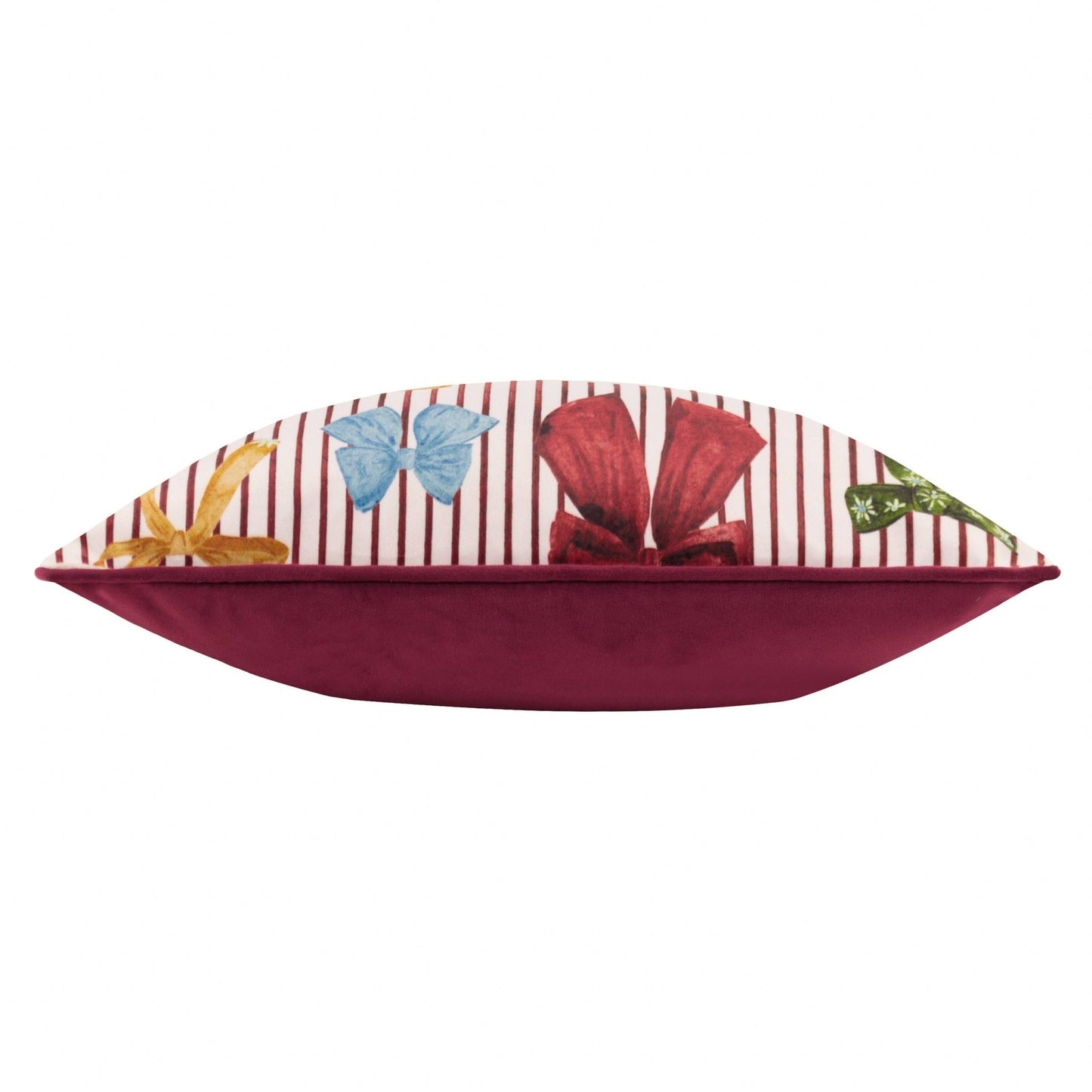 Silk Look Bow Printed Cushion Cover: 45 x 45cm - Cobblestone Australia