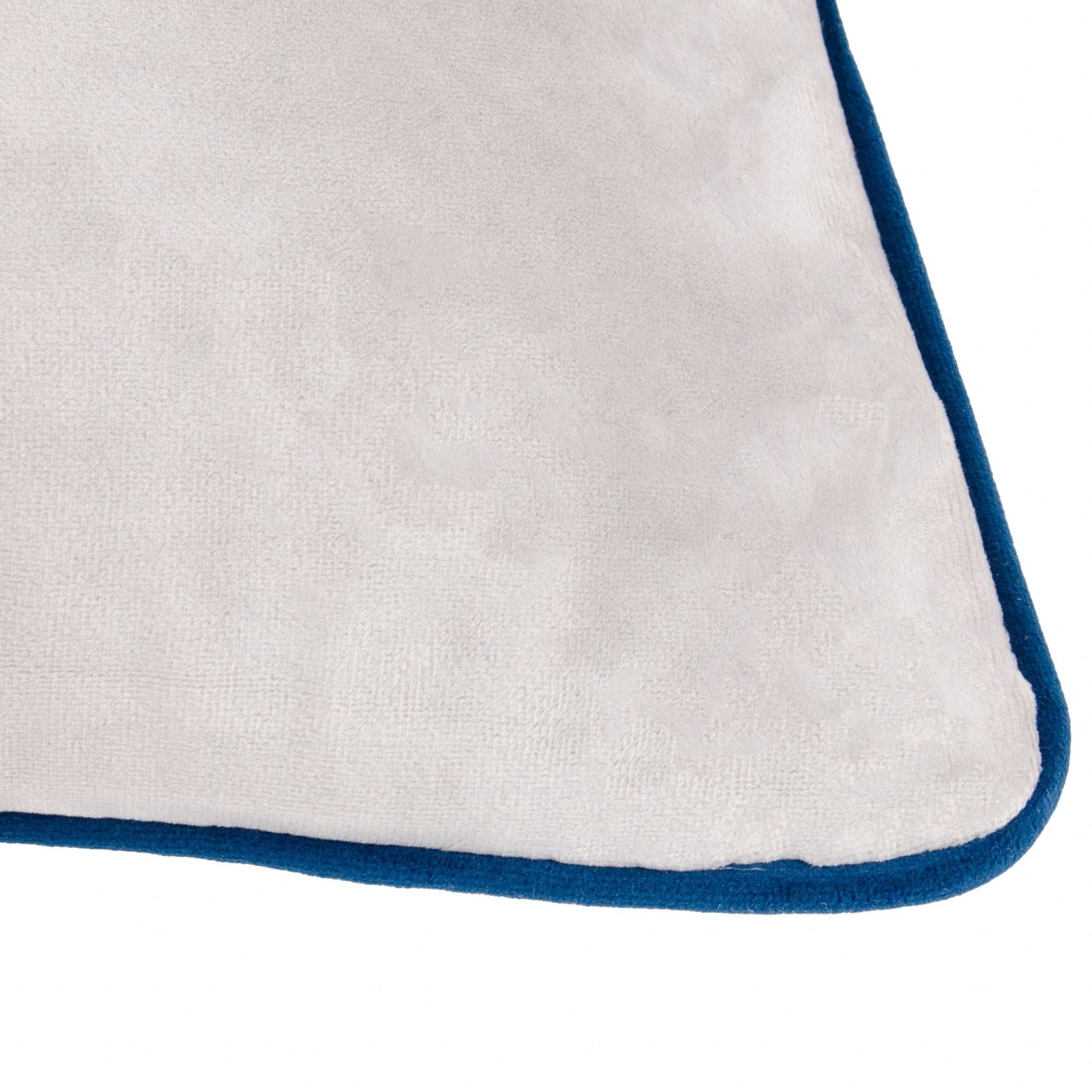 Silver / Navy Velvet Feel Cushion Cover: 55 x 55cm - Cobblestone Australia