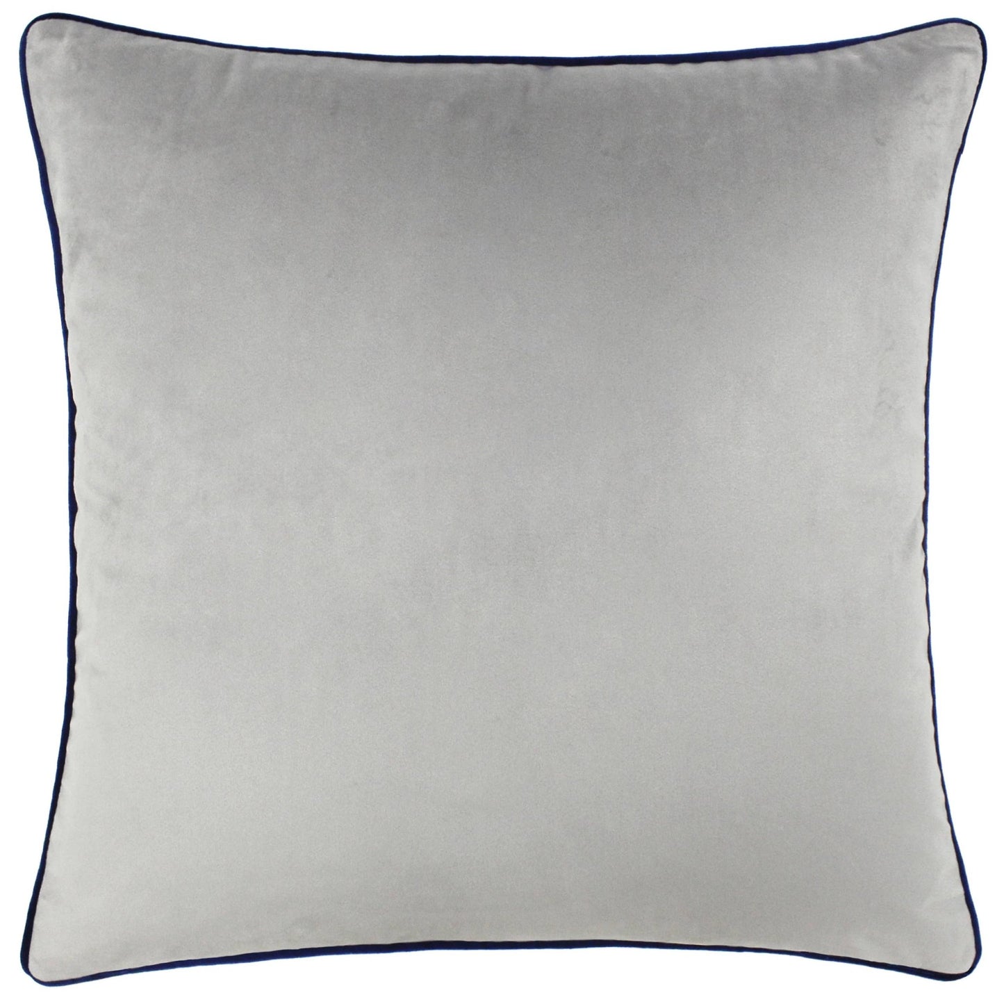 Silver / Navy Velvet Feel Cushion Cover: 55 x 55cm - Cobblestone Australia