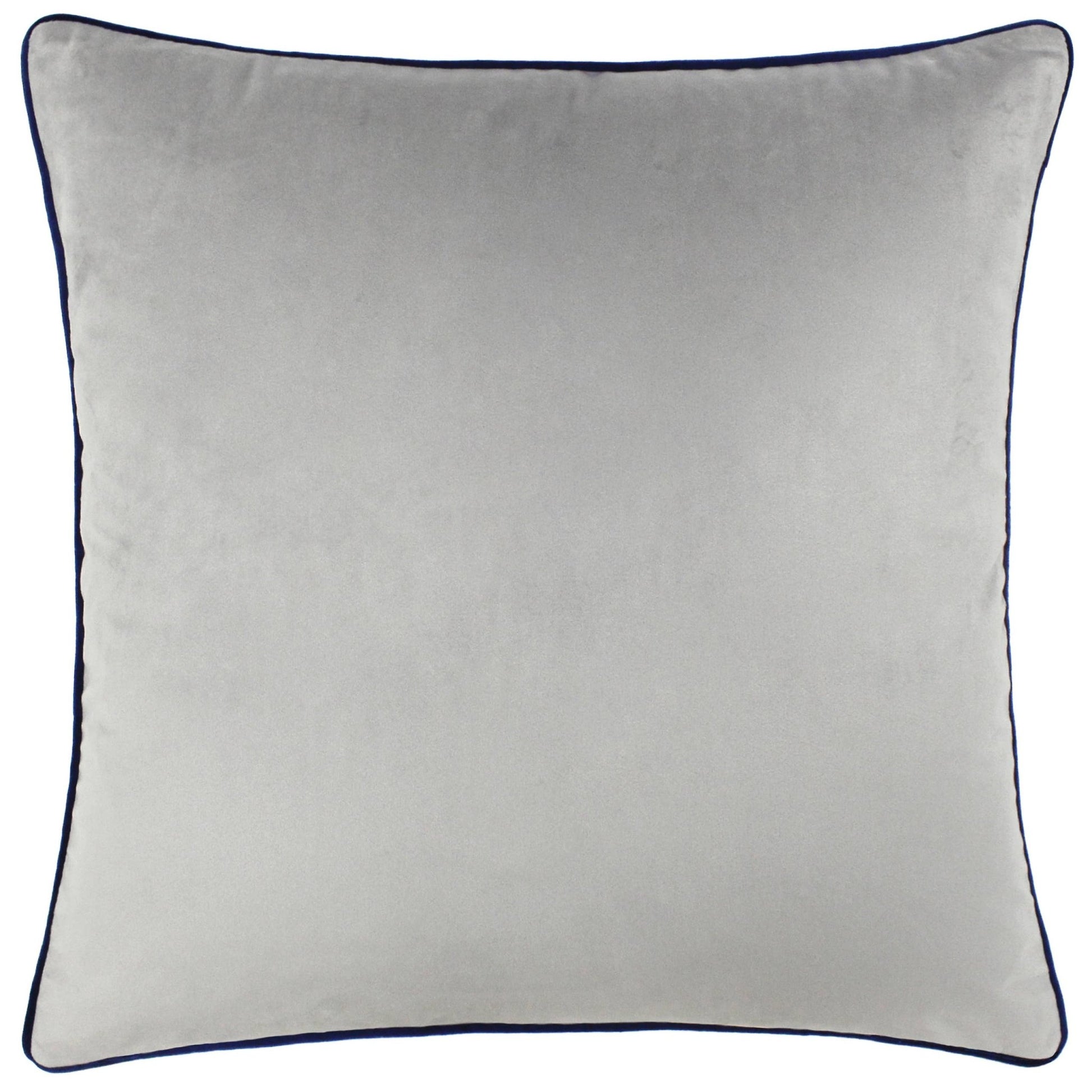 Silver / Navy Velvet Feel Cushion Cover: 55 x 55cm - Cobblestone Australia